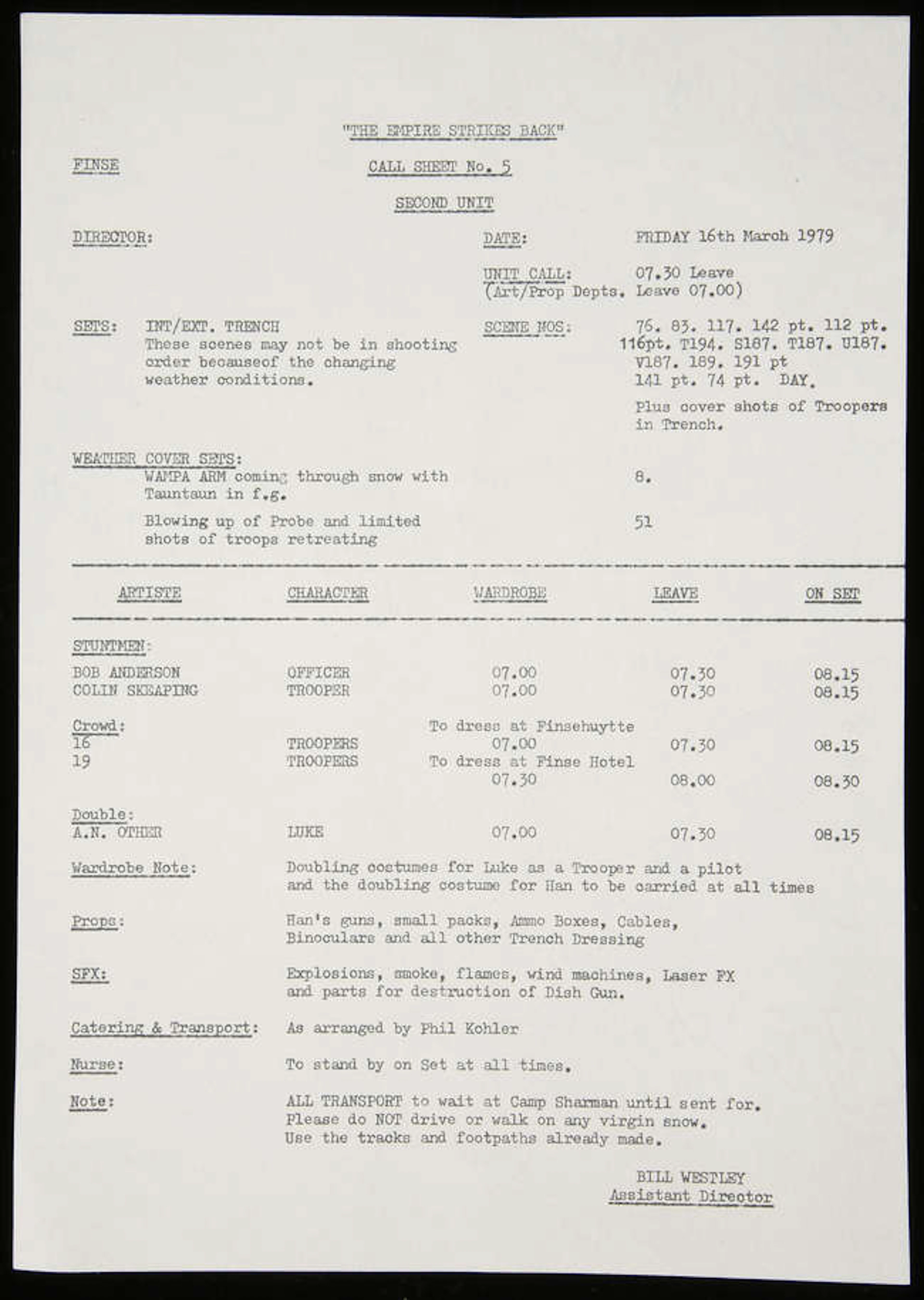 Star Wars: Episode V The Empire Strikes Back (1980). Original used