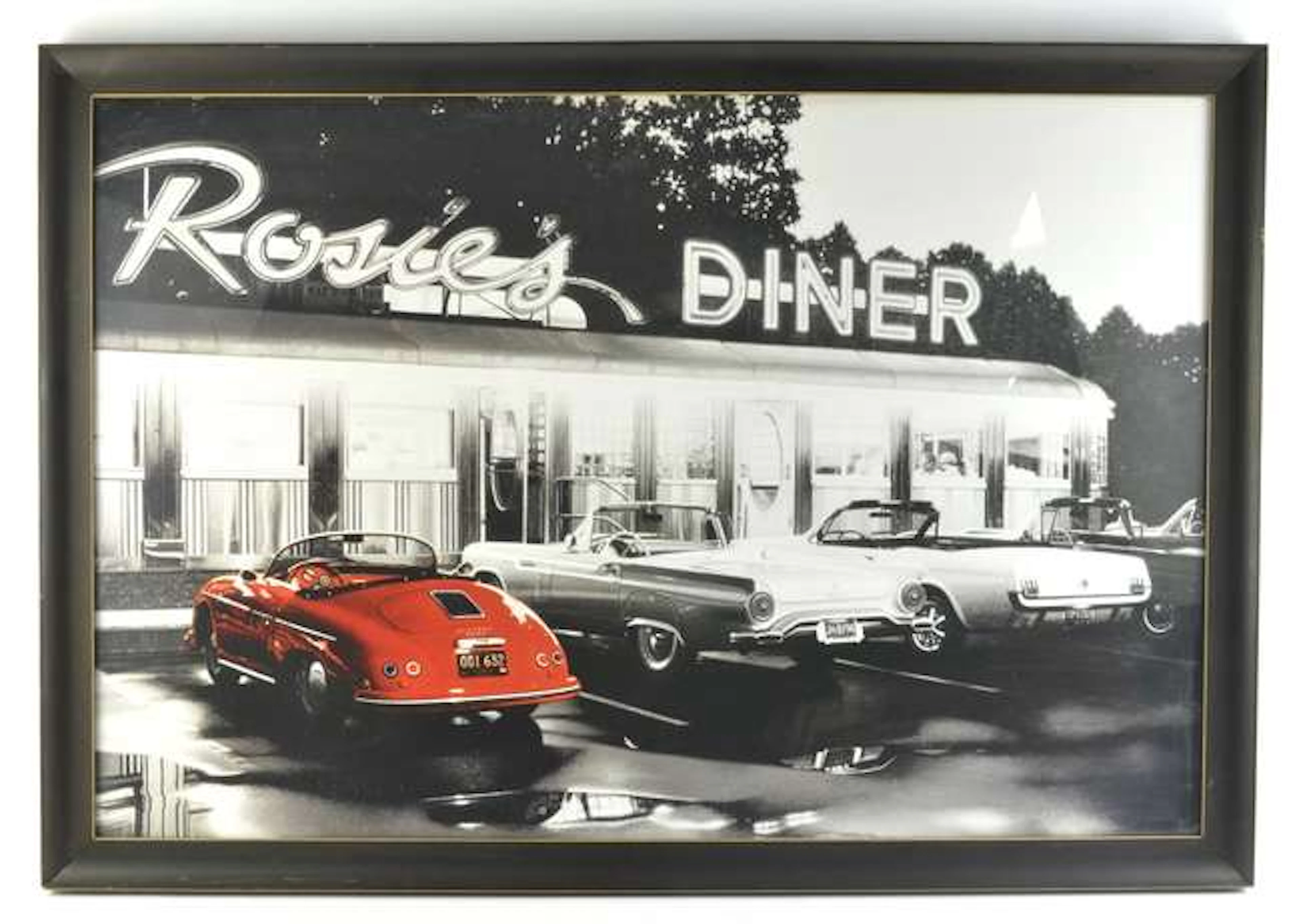 Rosie's Diner 50s retro framed poster. 97cms x 67cms.