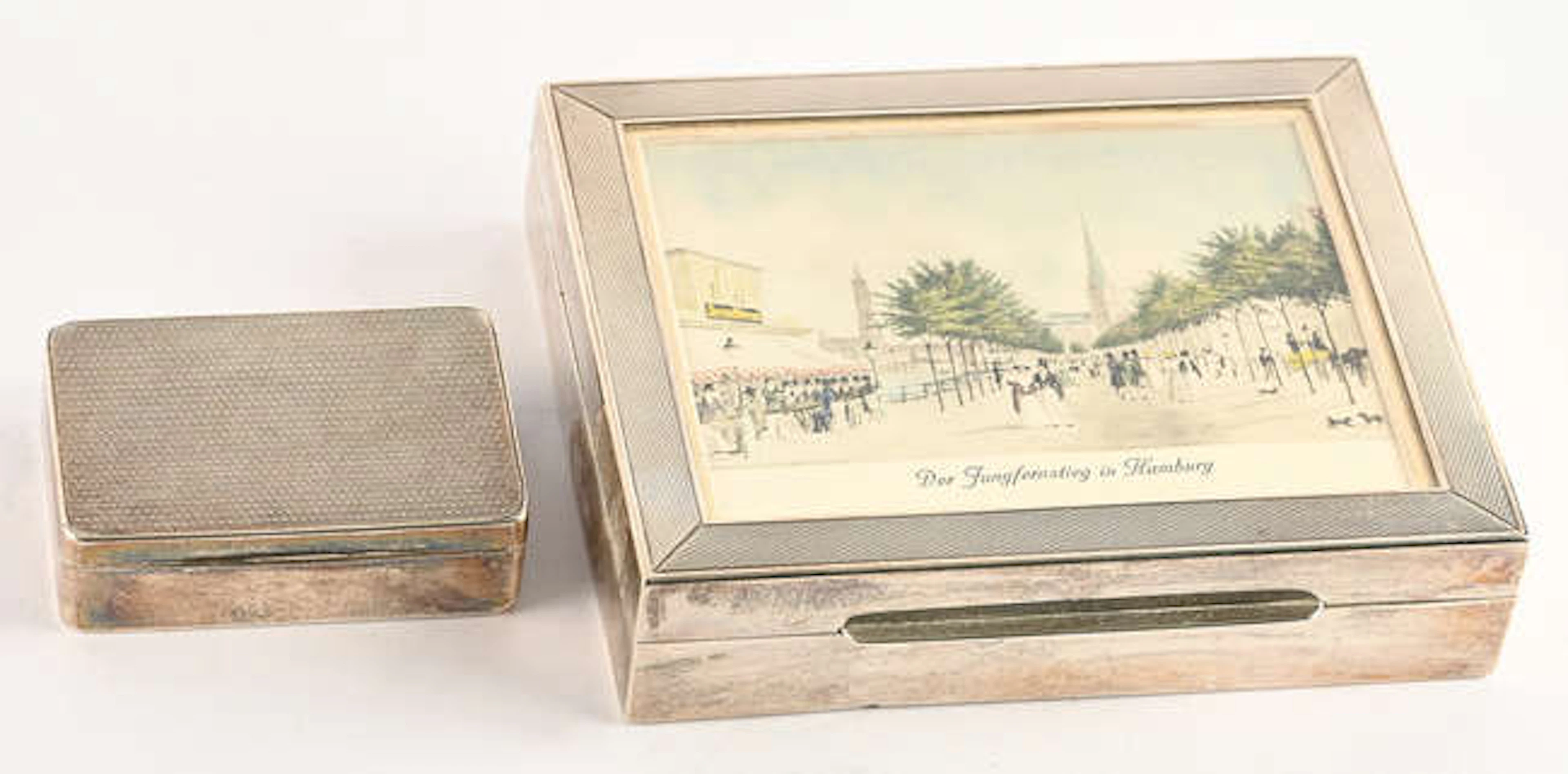 Engine turned patent silver match box, by Samson Mordan & Co. London