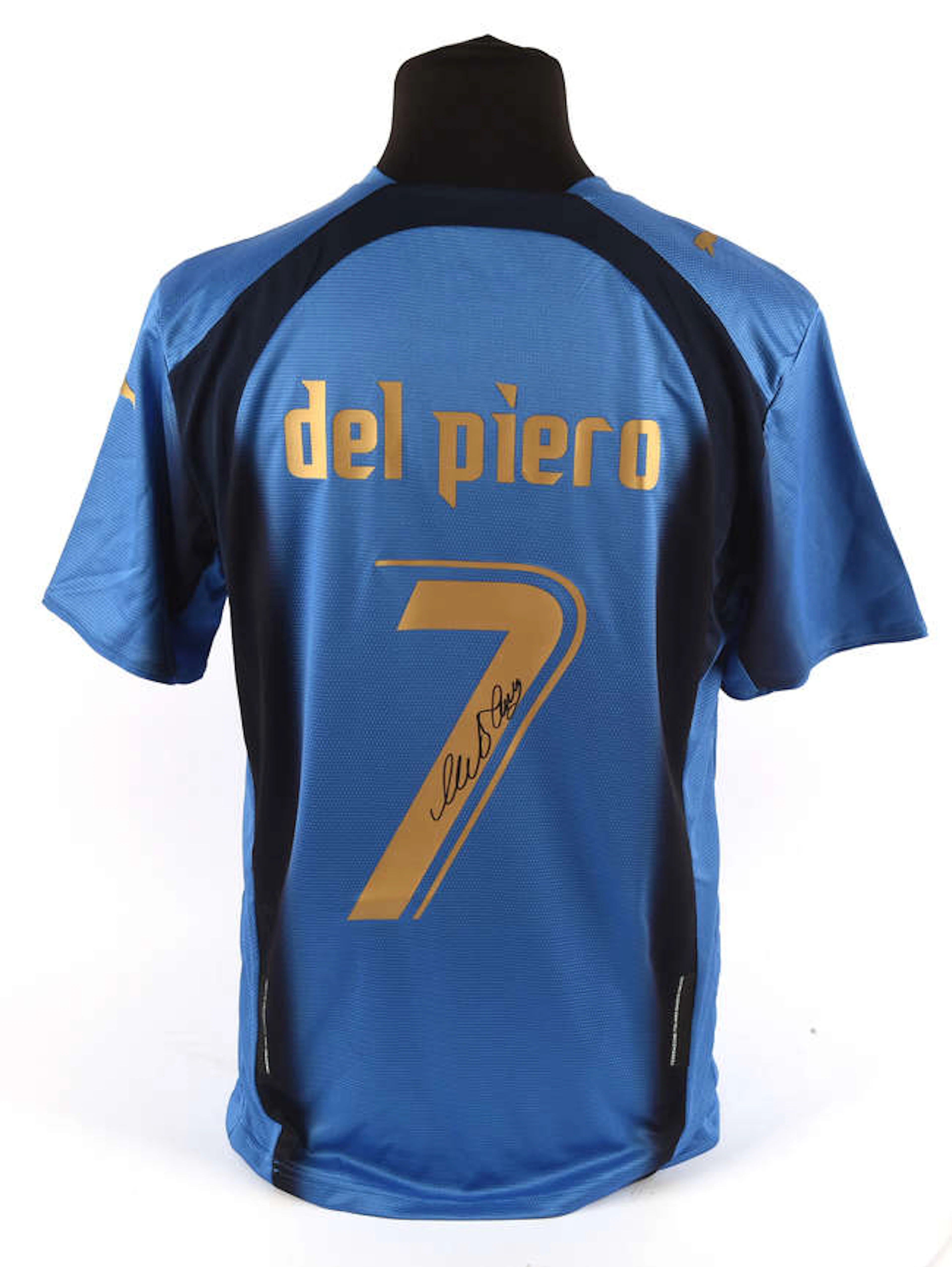 Alessandro Del Piero Signed on Back Italy 2006 Home Shirt, in presentation