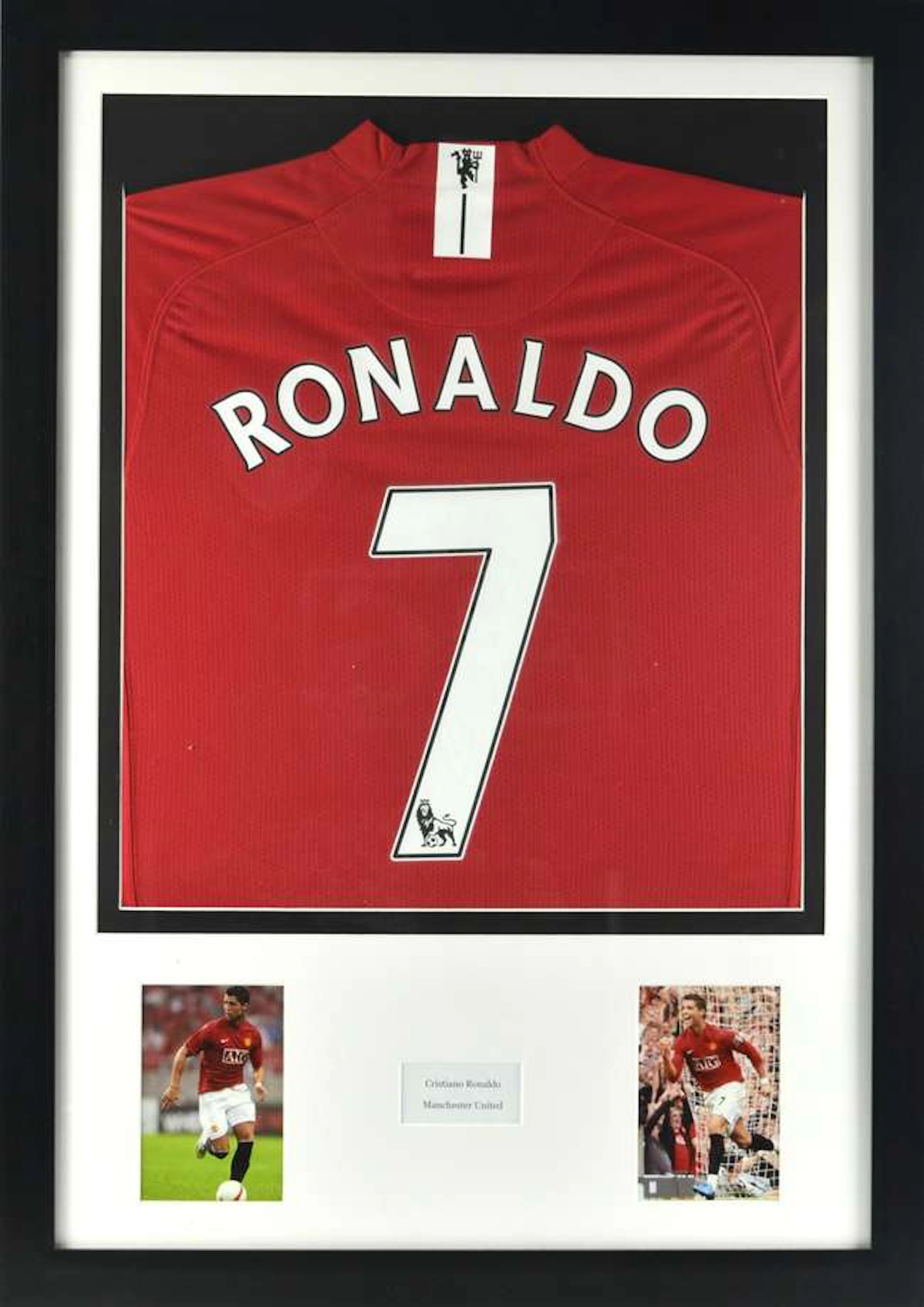 Cristiano Ronaldo shirt with COA, along with a Manchester United Champions