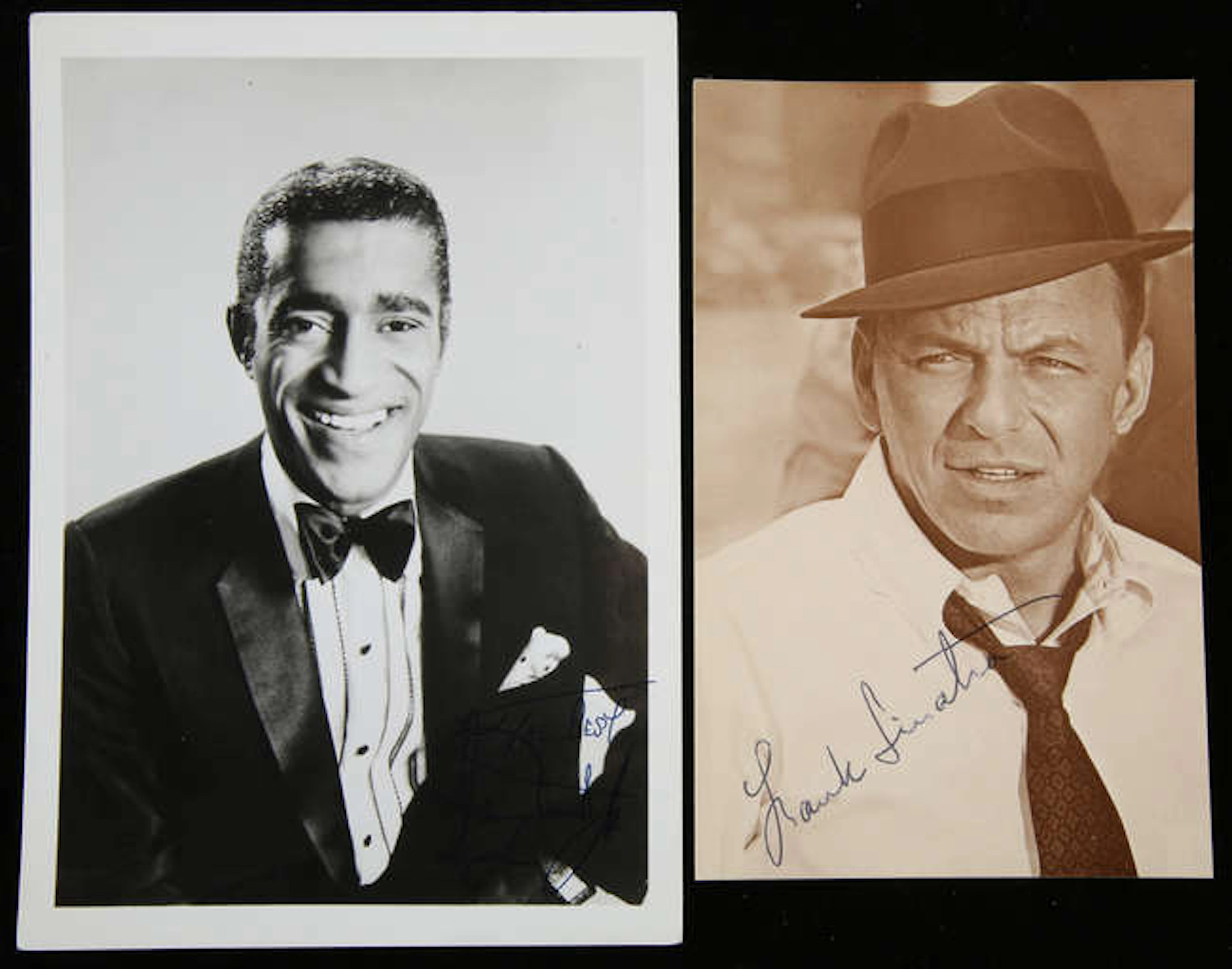 Frank Sinatra and Sammy Davis Jr. A Pair of Autographed Photographs