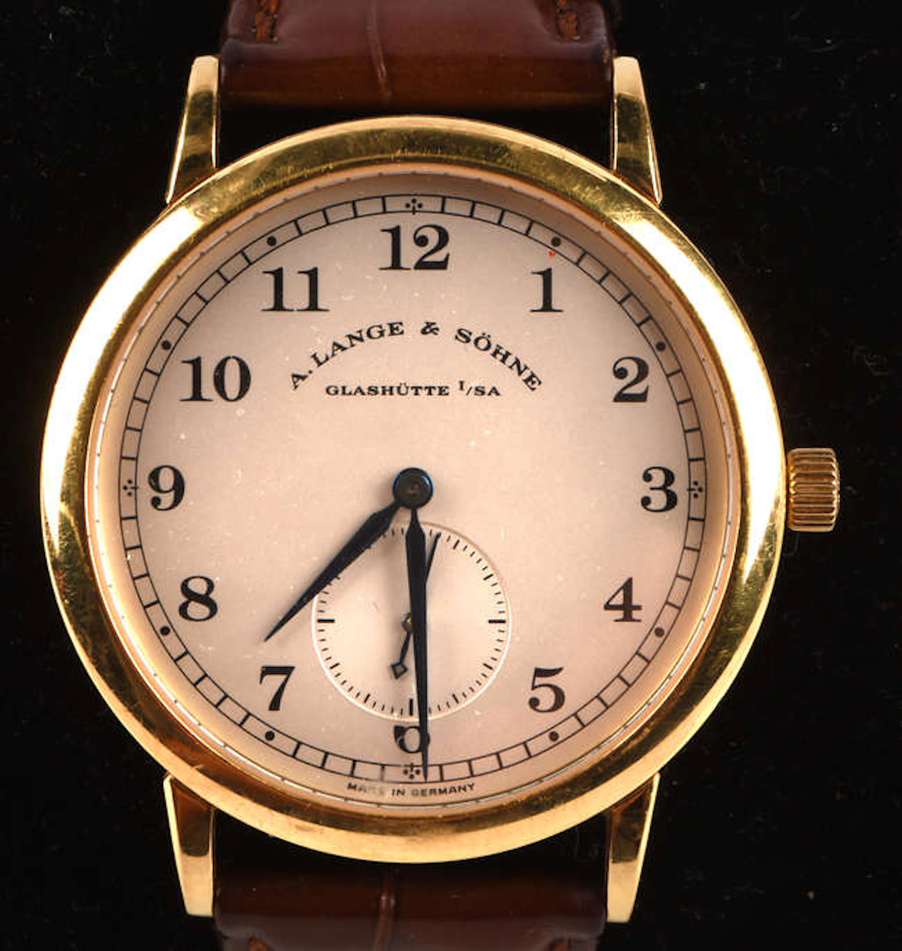 A. Lang & Sohne, A 219 Saxonia Gentlemans gold wristwatch, the signed