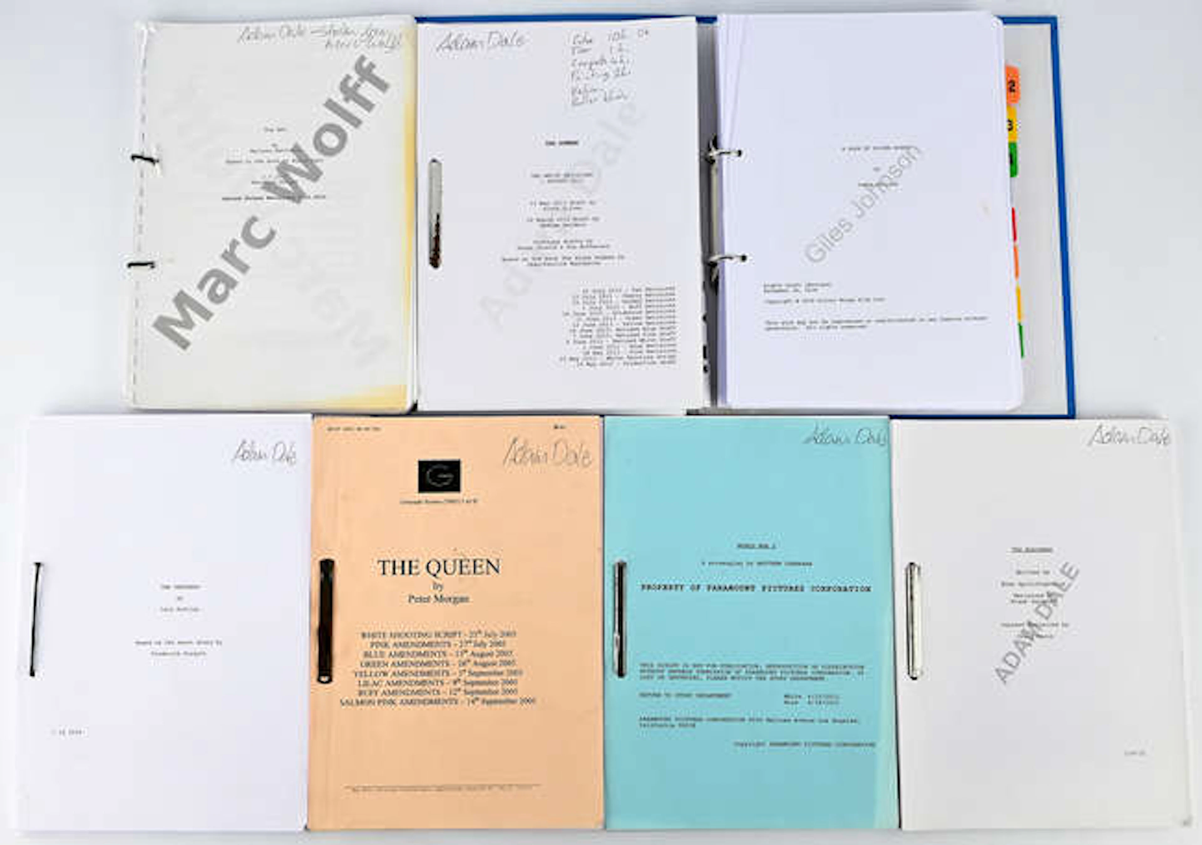 Seven Original Production Scripts; The Queen (2006) The BFG (2016) and others