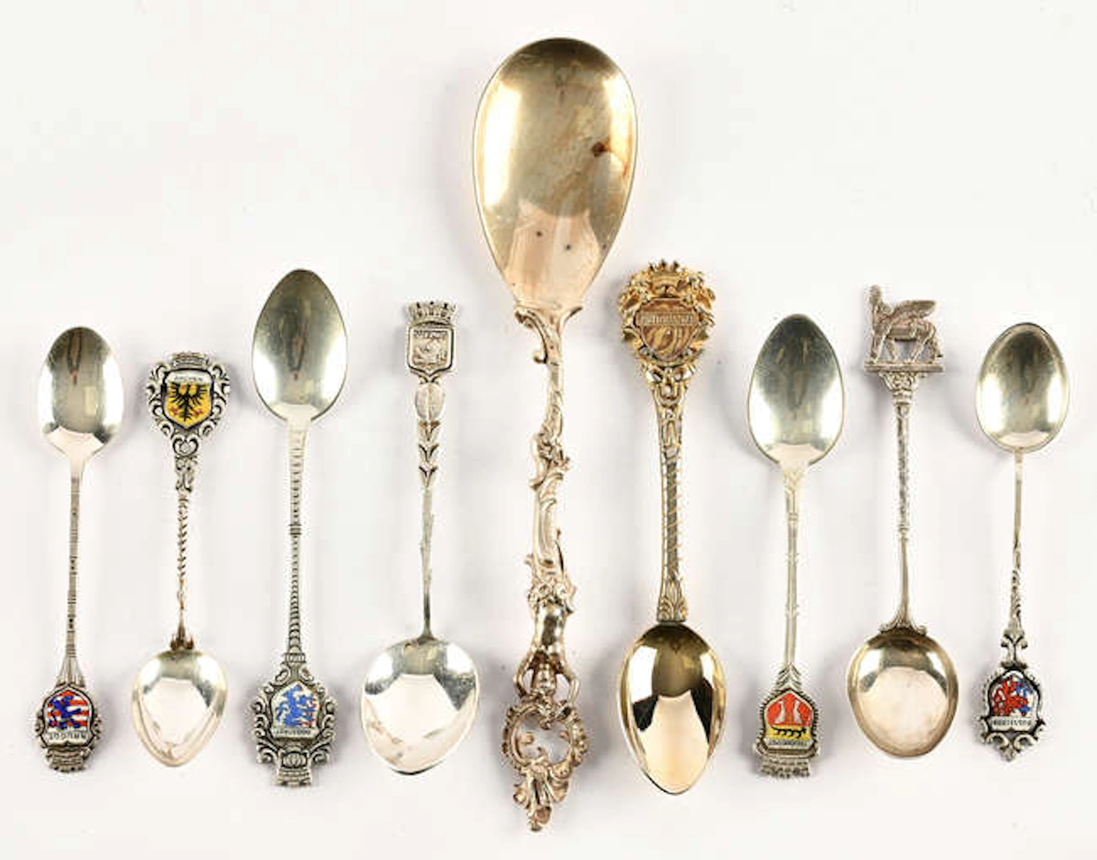 Continental 800 standard anointing spoon, and a collection of marked