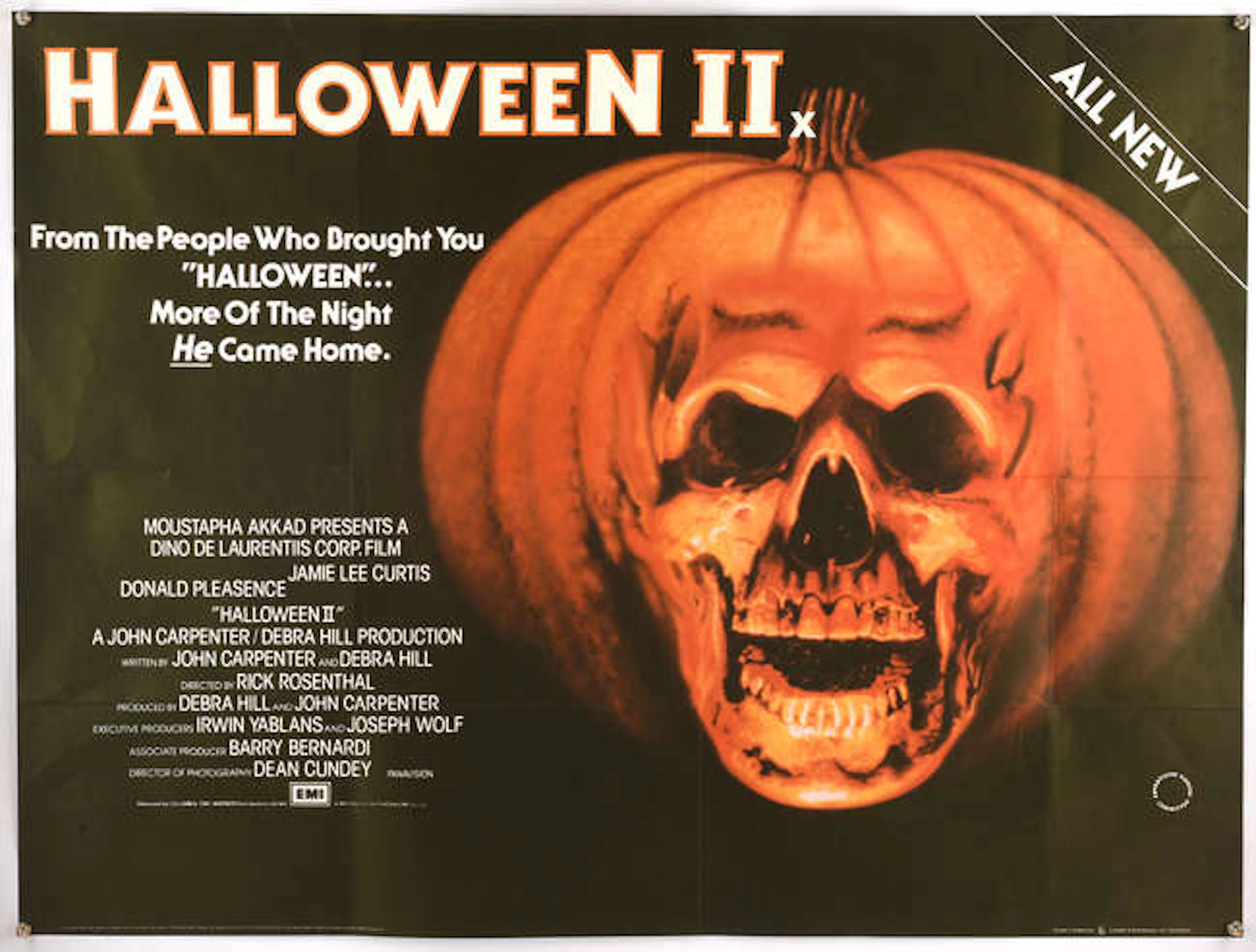 Halloween 2 (1981), British Quad Film Poster for the slasher sequel