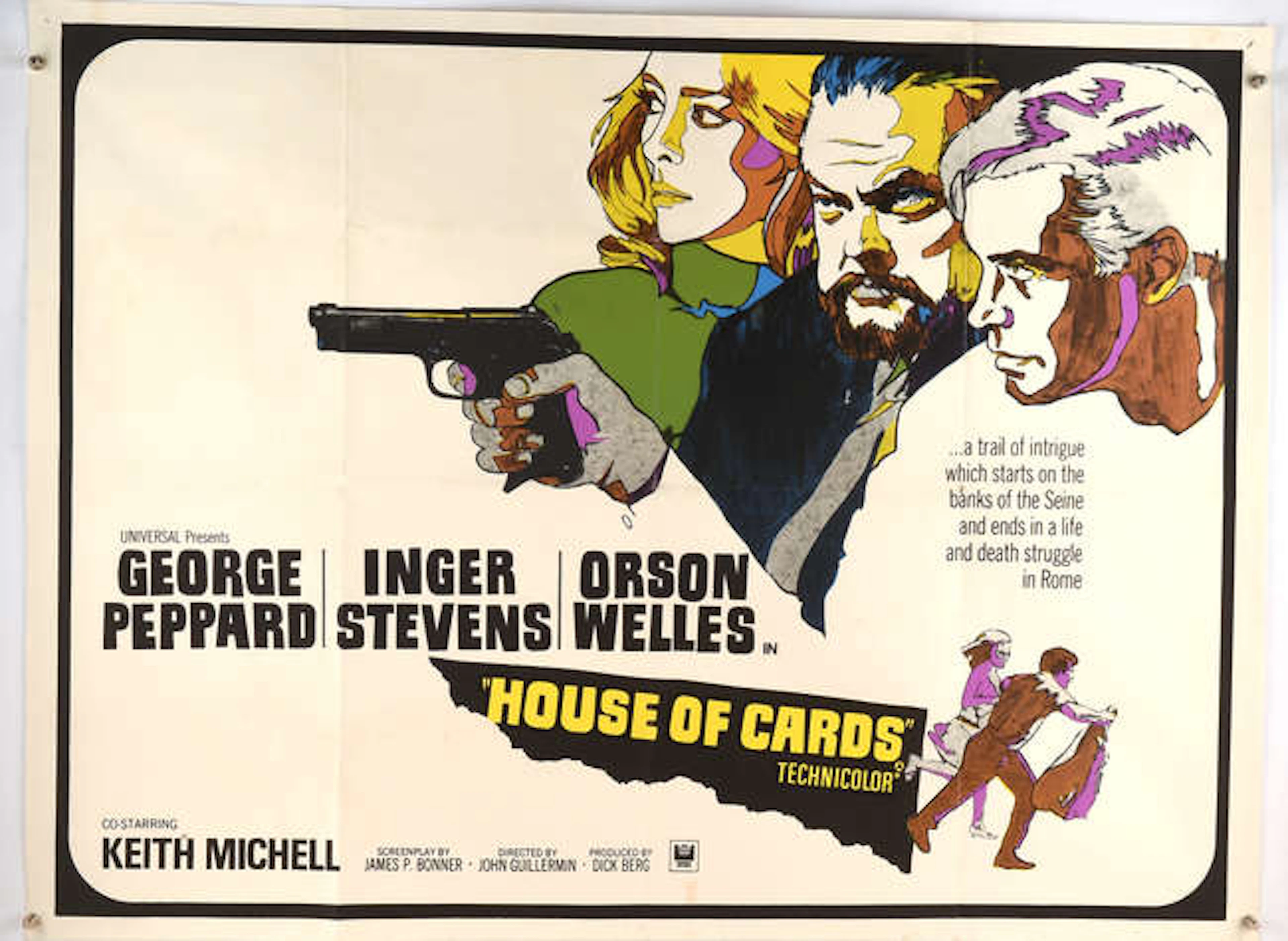 House of Cards (1968), British Quad Film Poster, starring Orson Welles