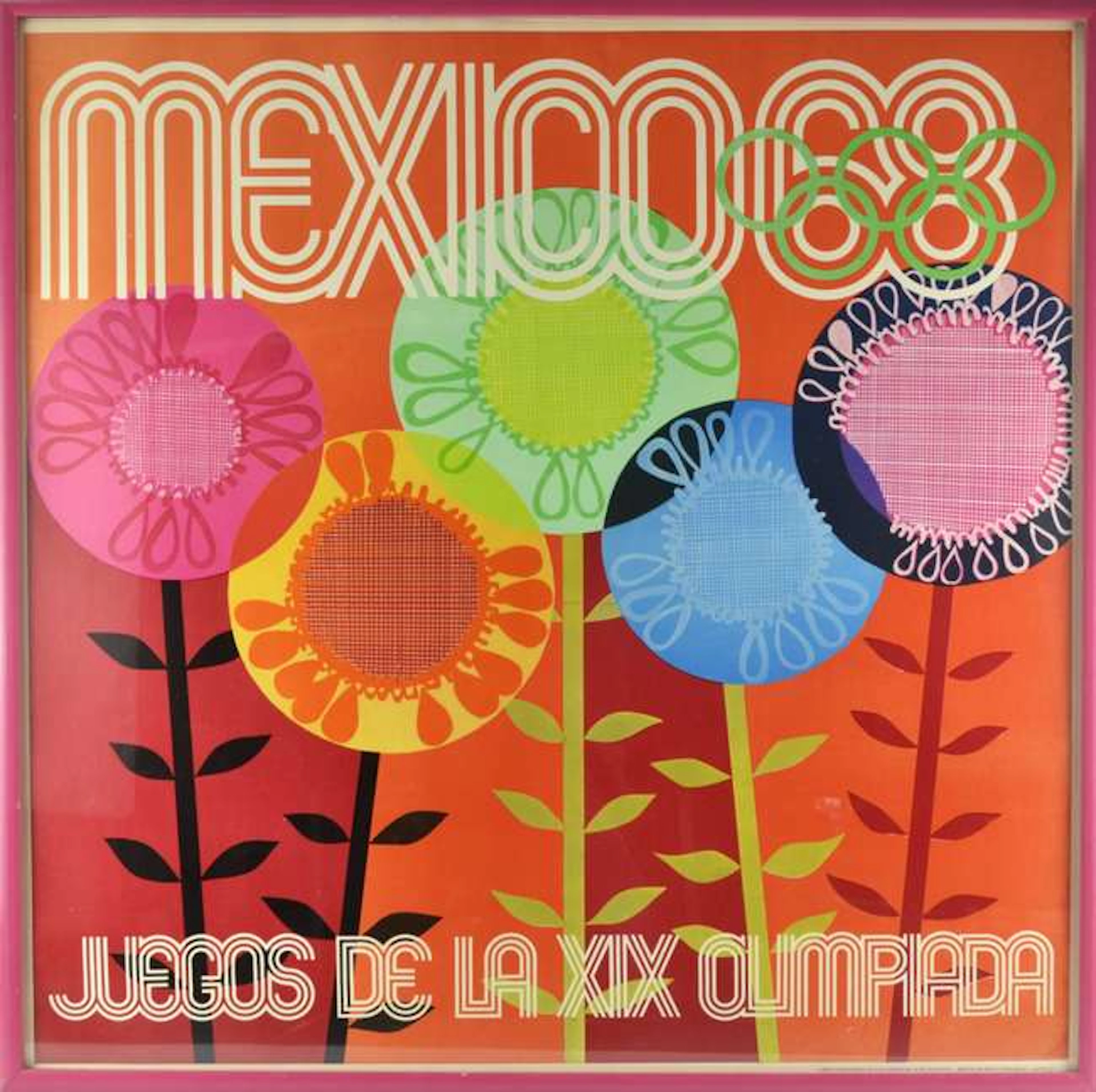 Mexico 1968 Summer Olympics Original Vintage Sport Event Poster -