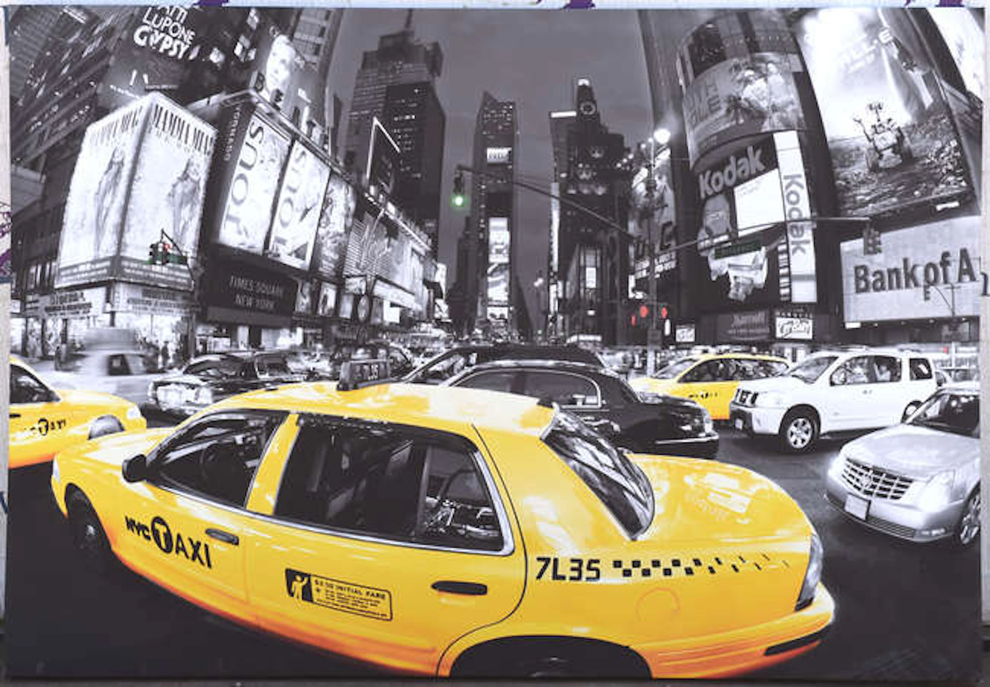 A large print of Times Square New York in Rush Hour with American