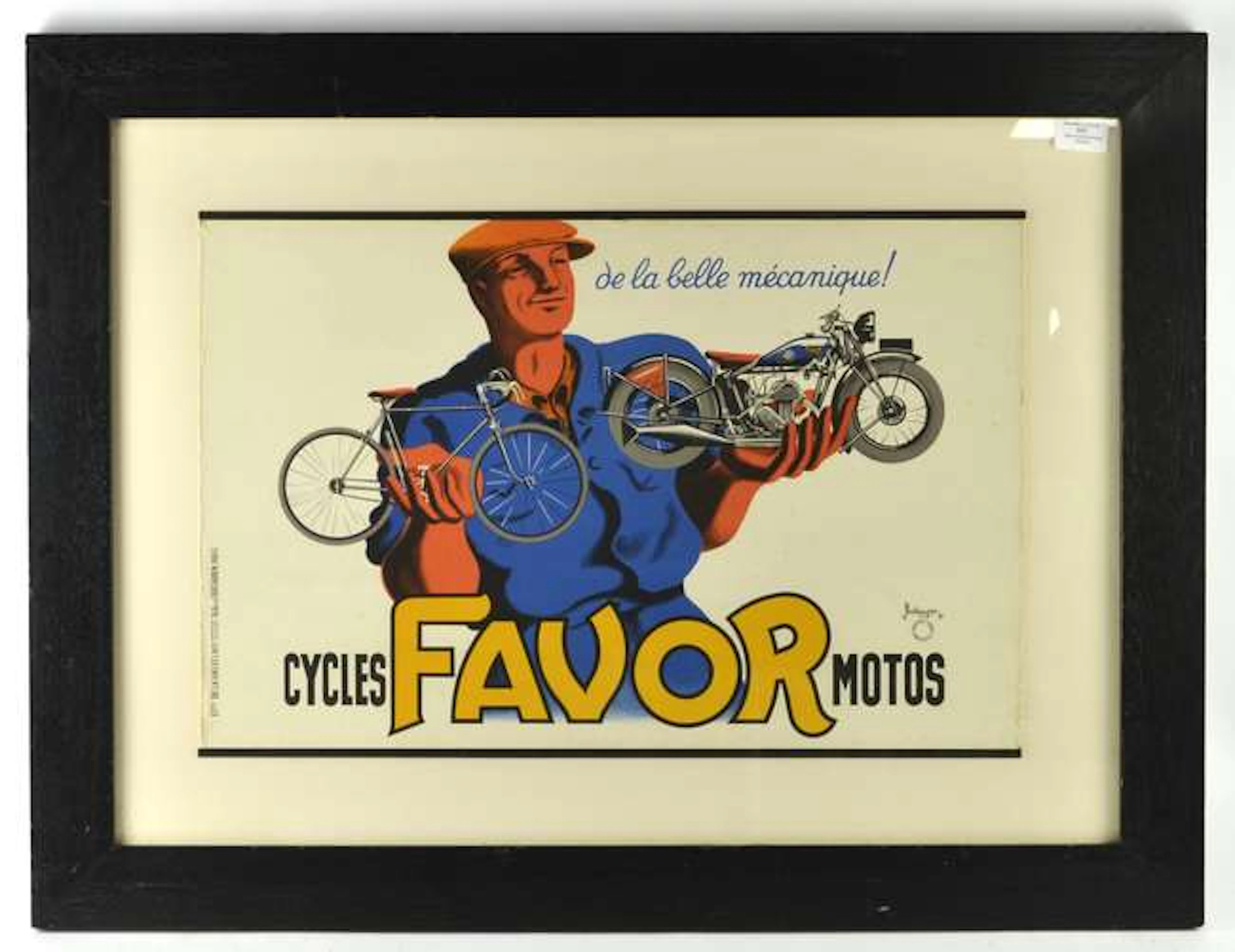 French, Bellenger, Motor Cycle poster, " Cycles " Favour " Motors , 65 x85 cm