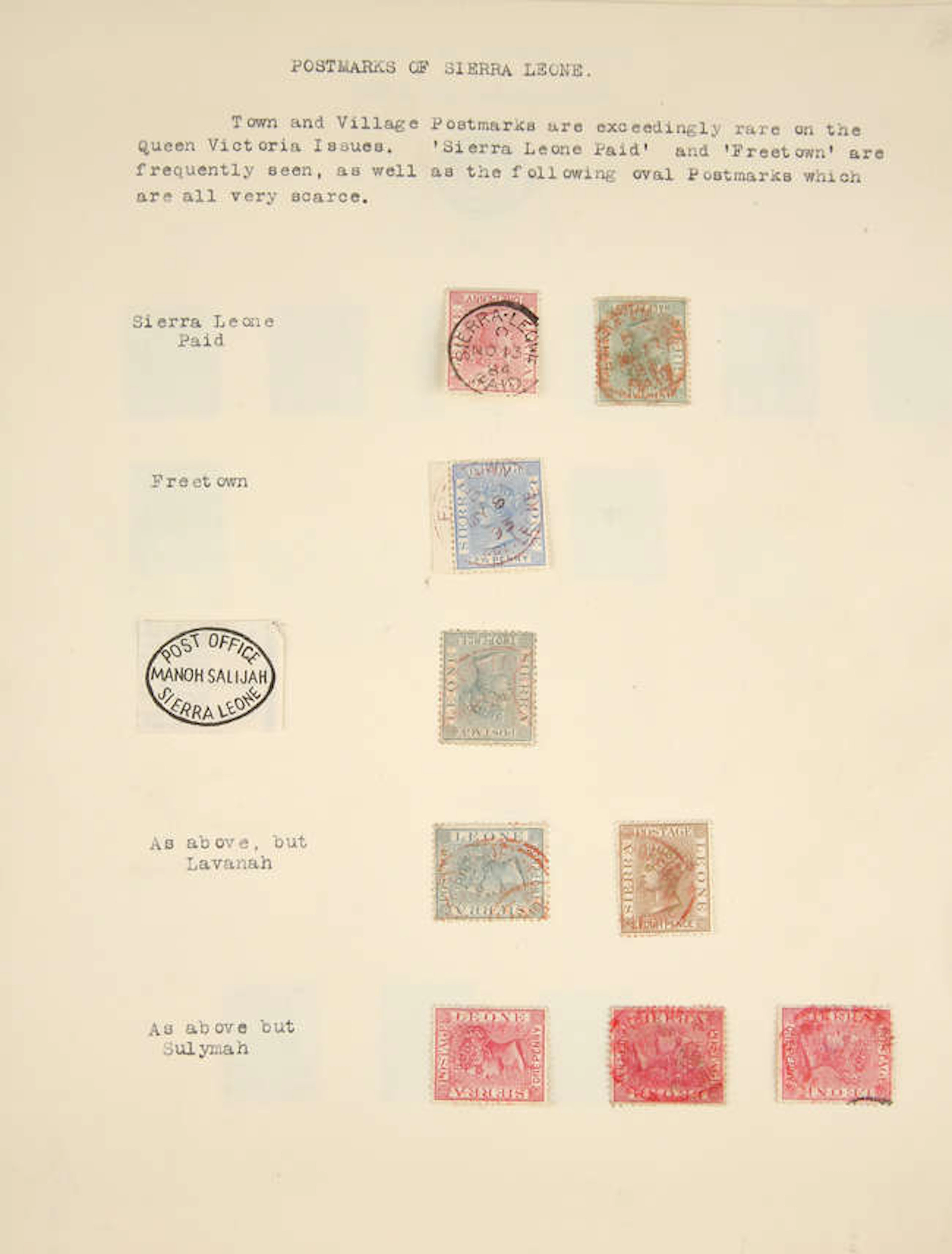 British Commonwealth, Sierra Leone specialist postmark and cover collection.