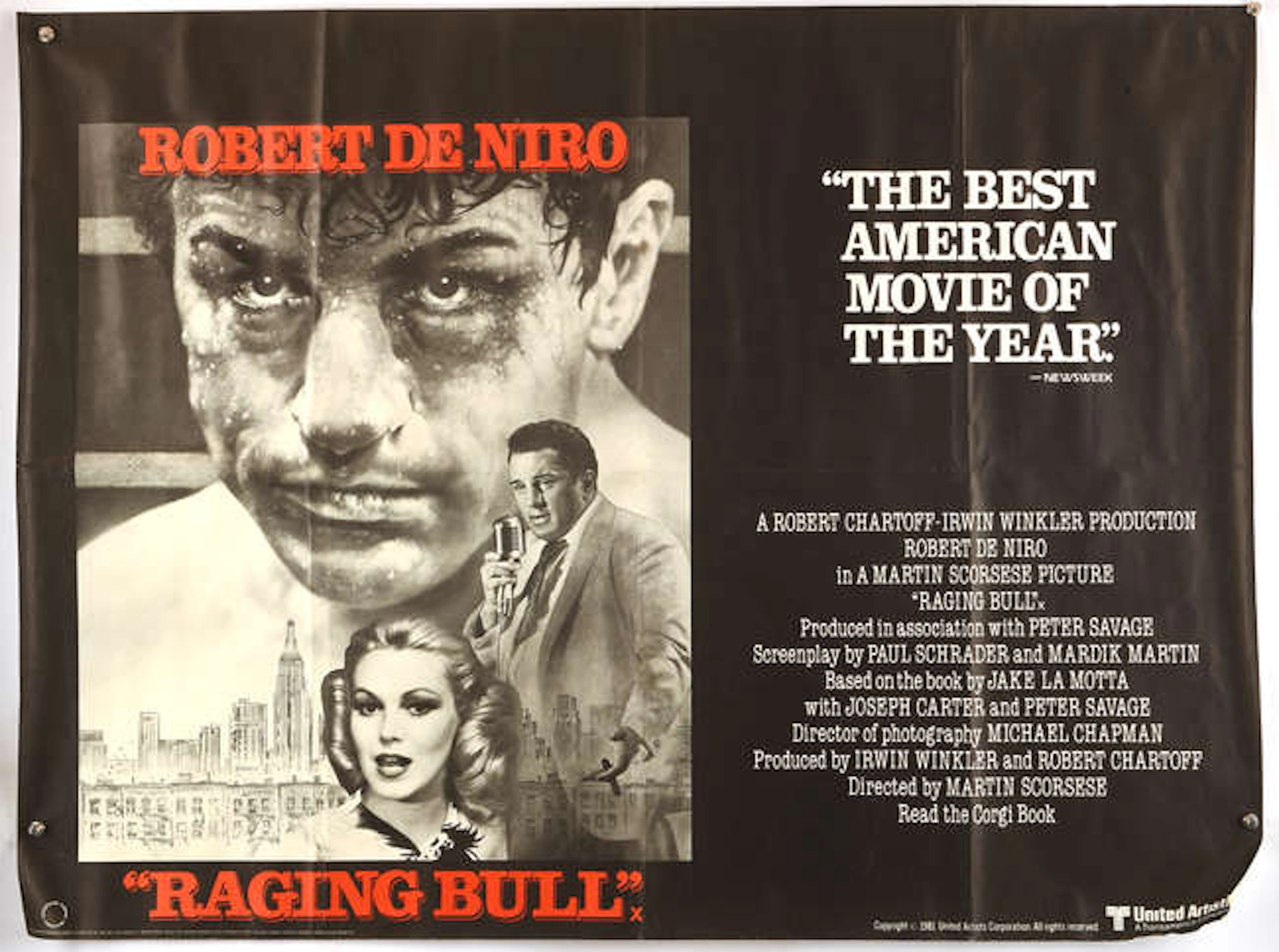 Raging Bull (1980), British Quad Film Poster for the Martin Scorsese