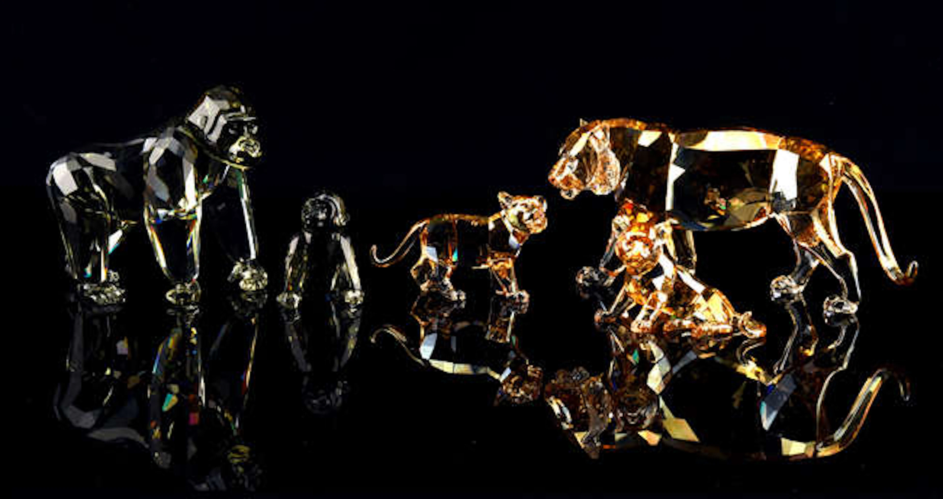 Swarovski Crystal Society; 'Endangered Wildlife' series, Tiger, Gorillas