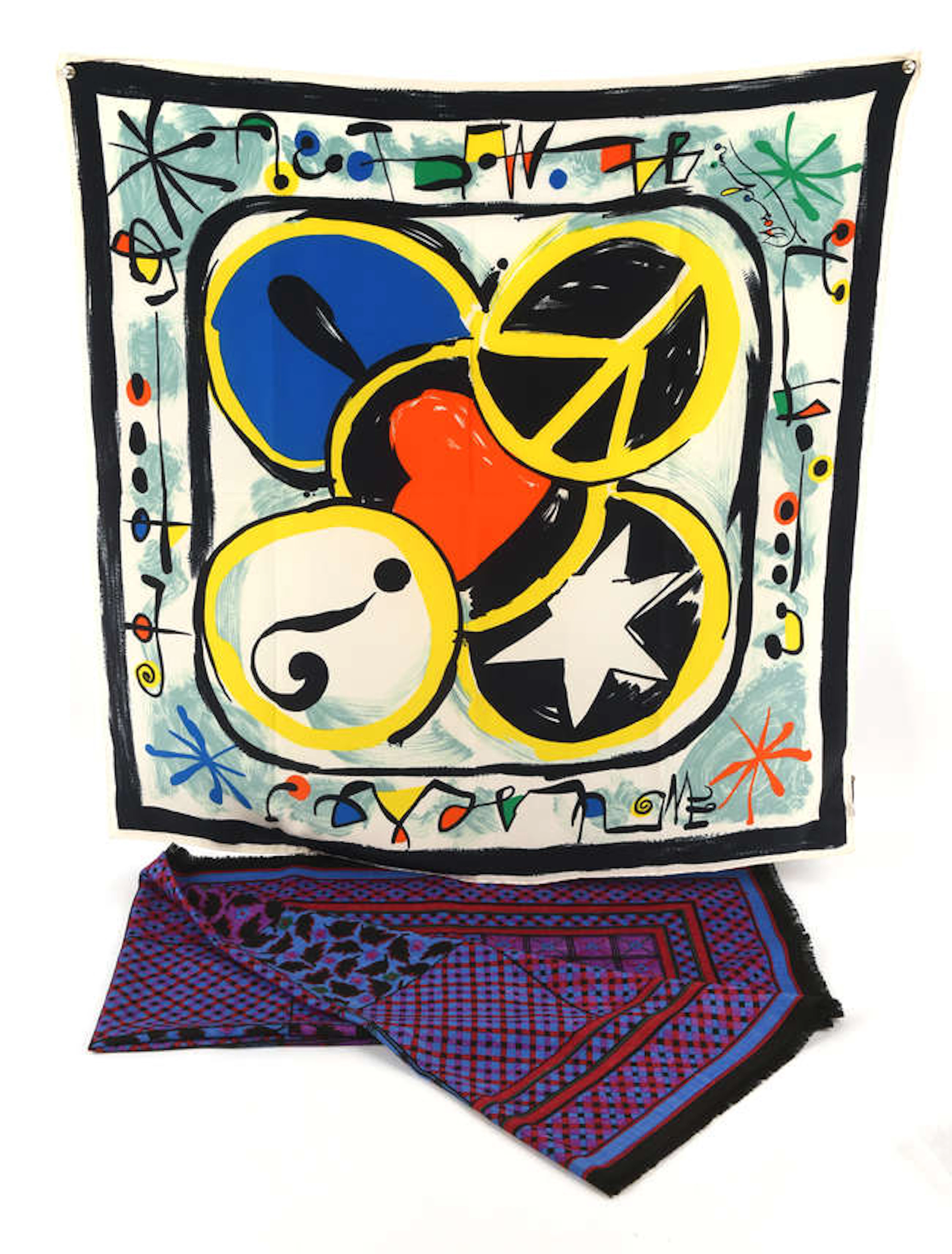 MOSCHINO FOUILLARD, a silk square decorated with central motif of