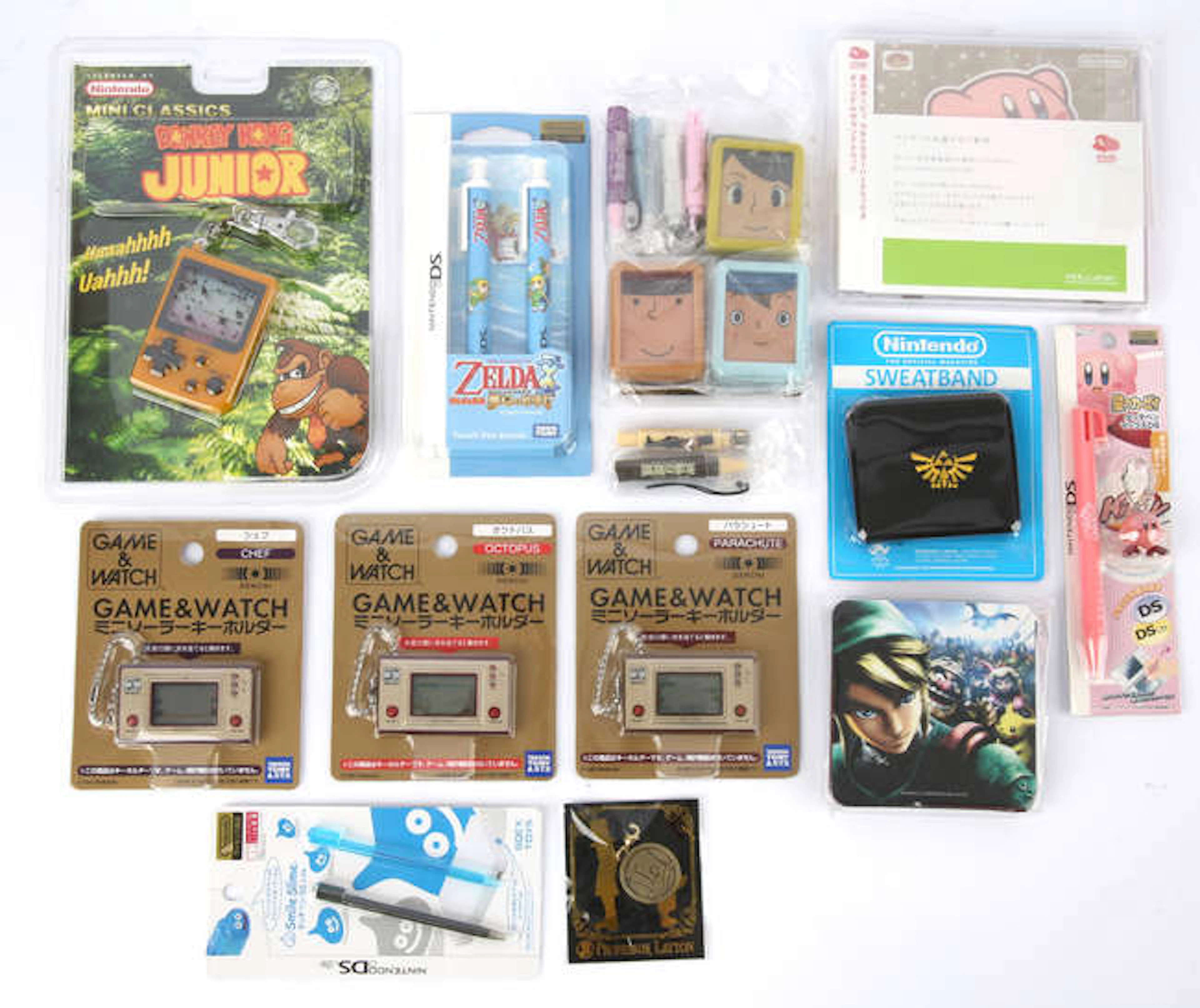 A large assortment of officially licensed Nintendo merchandise items