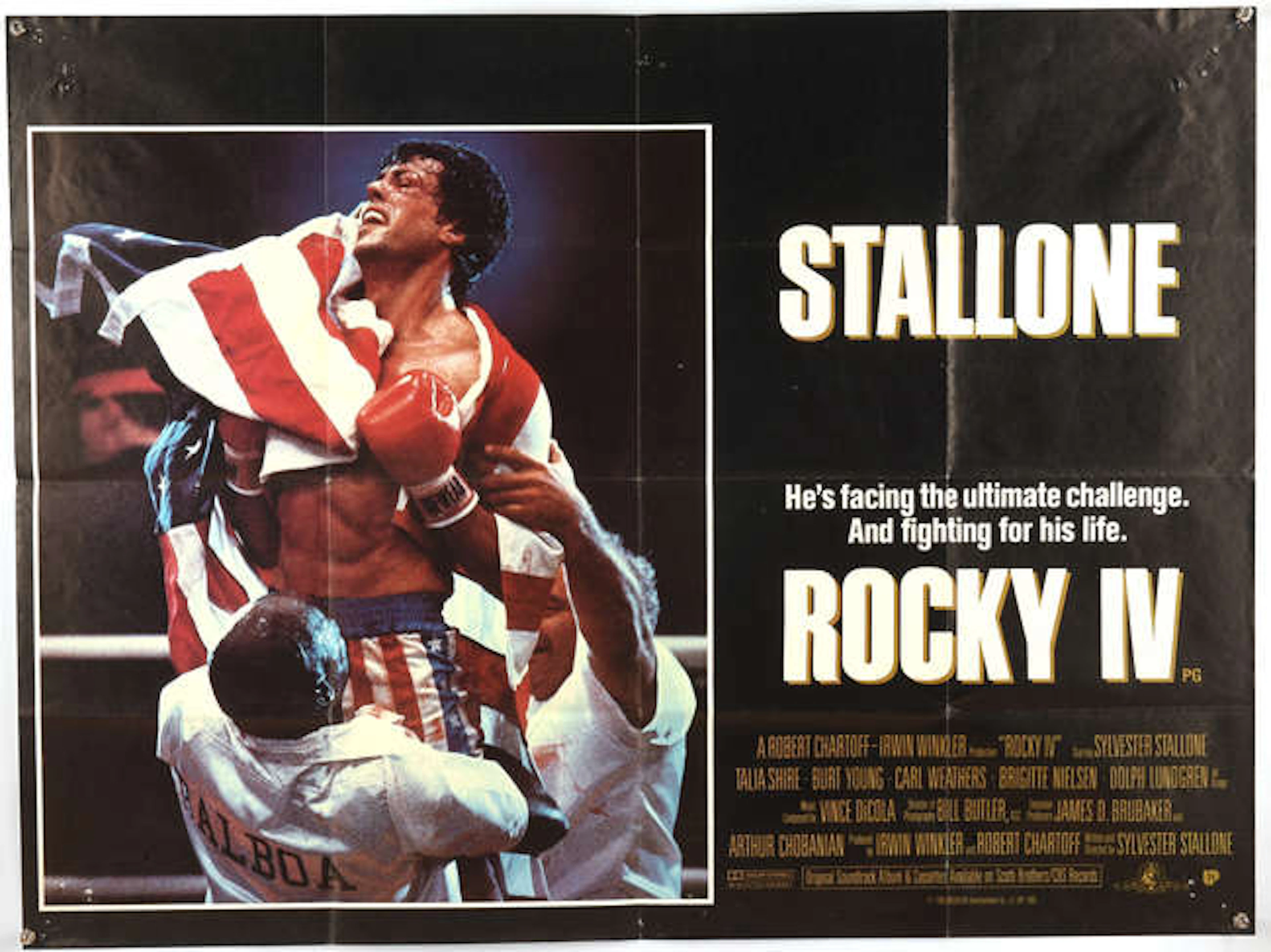 Rocky IV (1985), British Quad Film Poster, folded, 30 x 40 inches