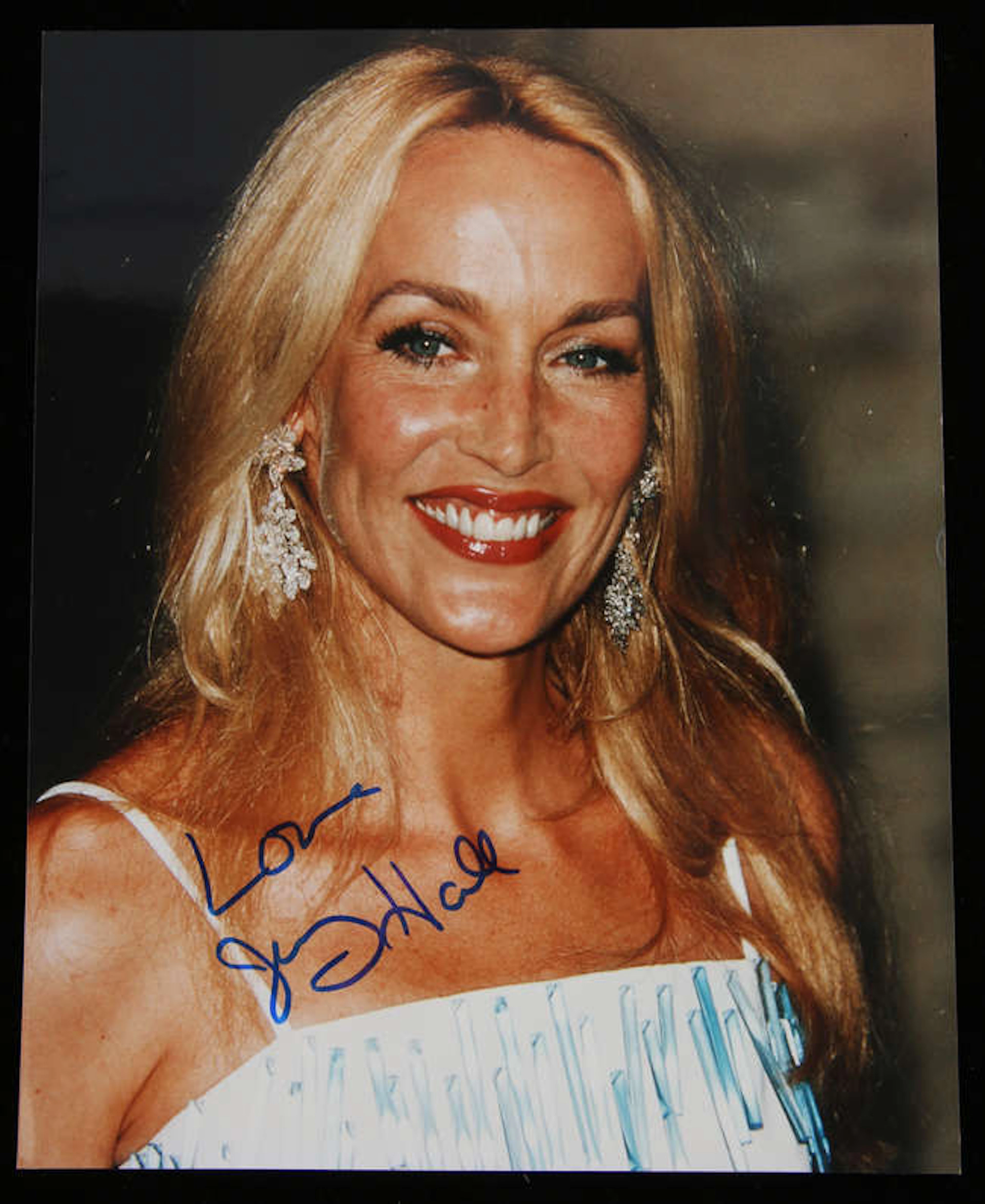 Jerry Hall (1956-) Autographed Photograph colour photograph signed
