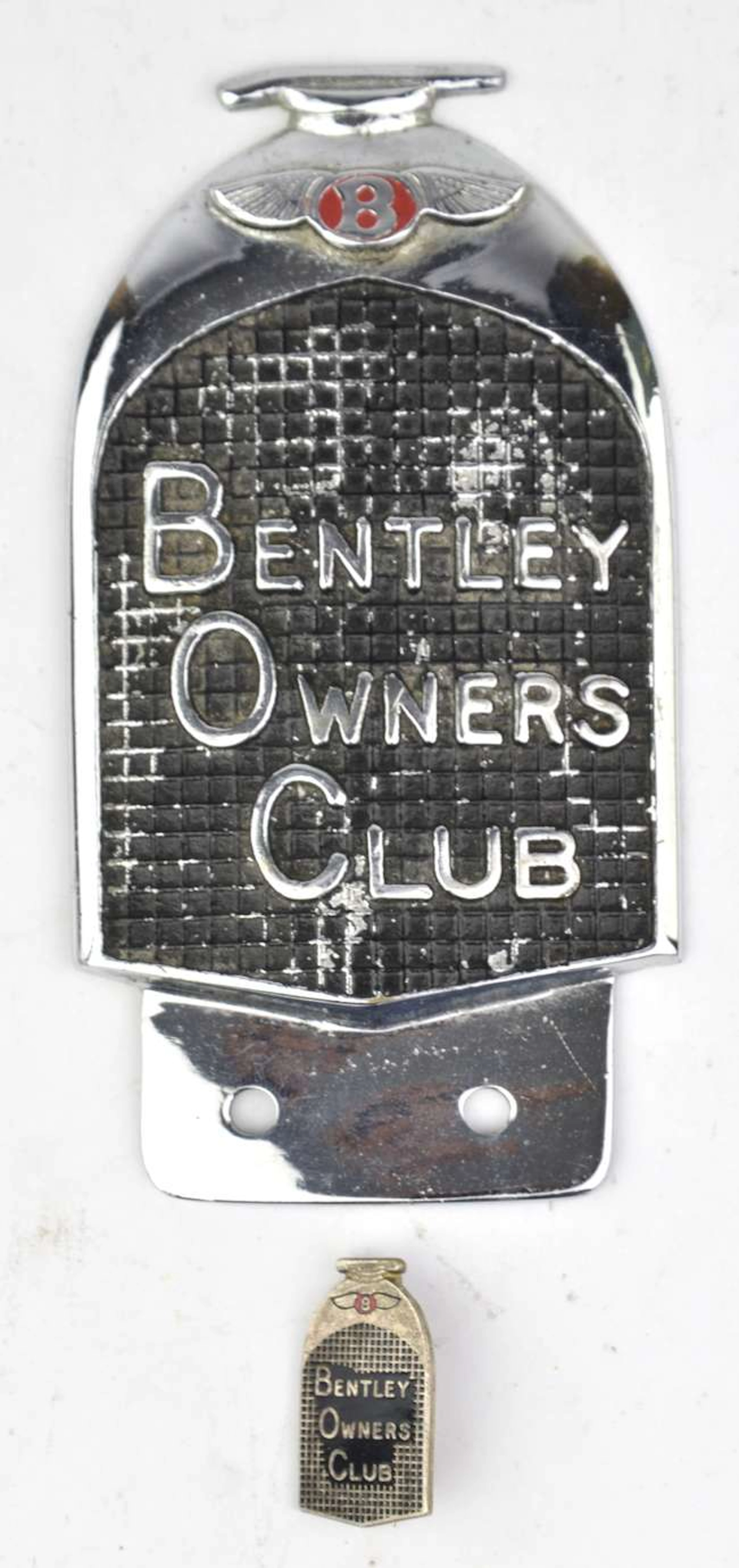 Bentley Owners Club car badge and Bentley Owners pin/lapel badge Circa