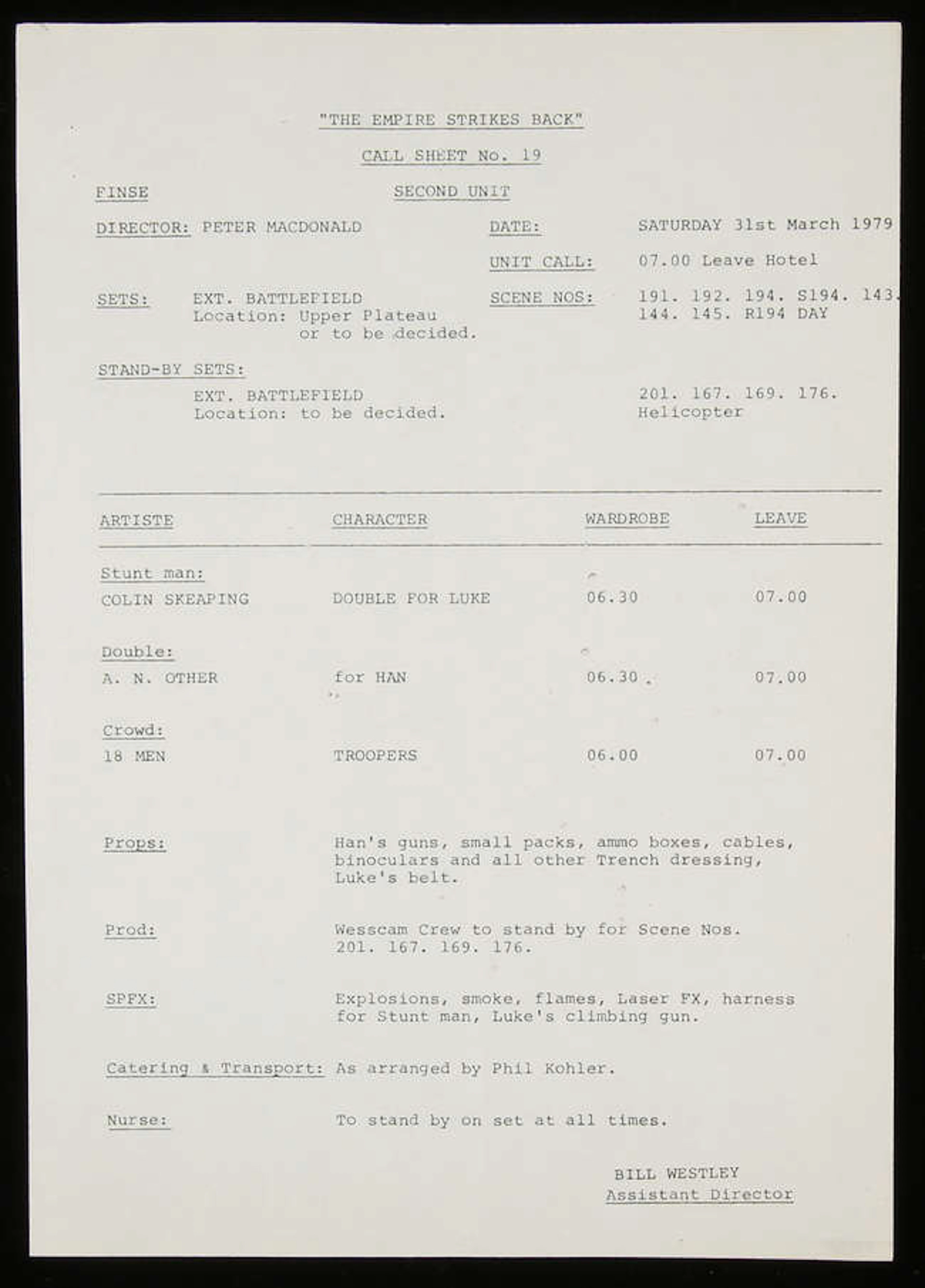 Star Wars: Episode V The Empire Strikes Back (1980). Original used