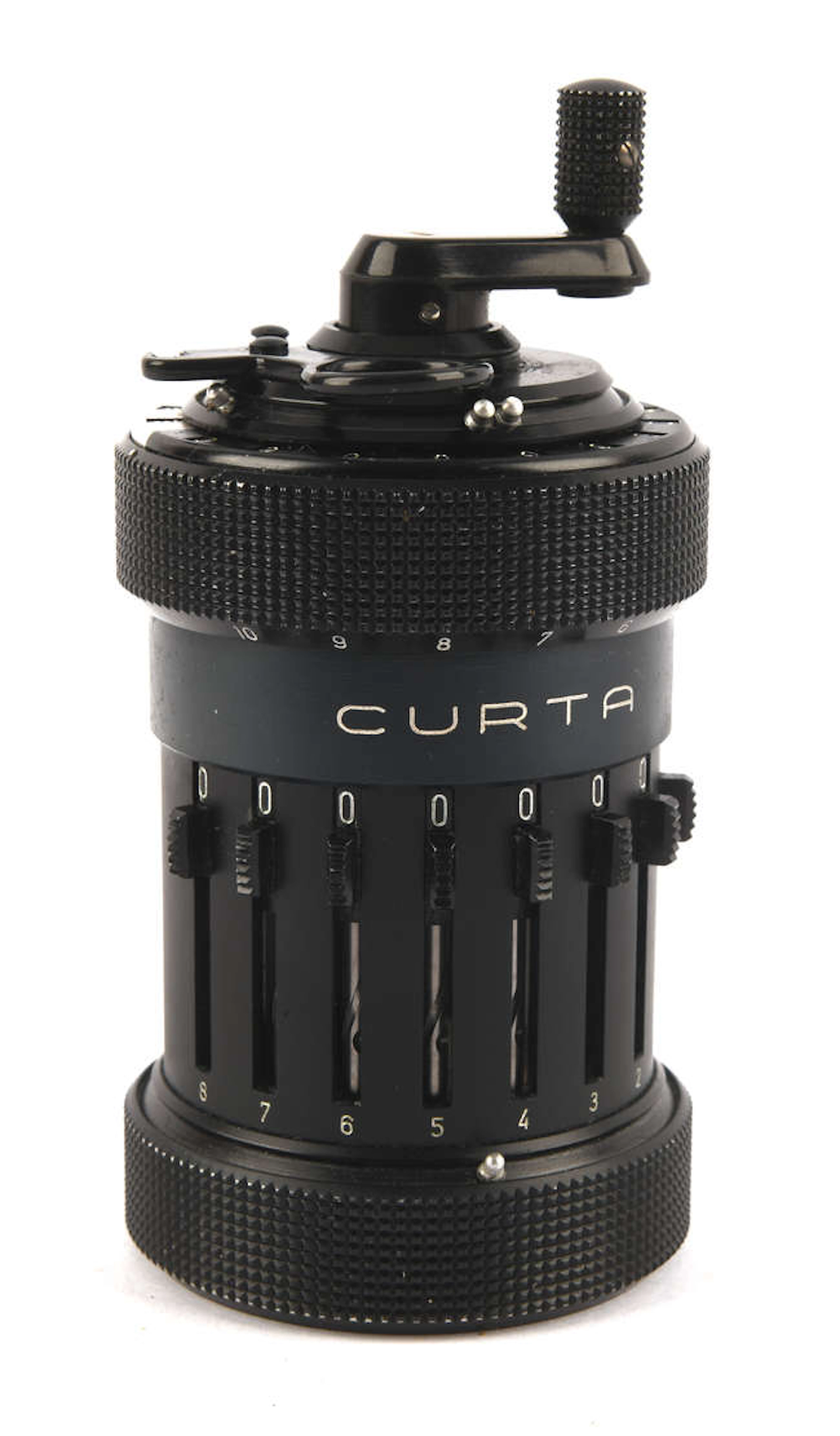 A Curta type one mechanical pocket calculator by Contina Ltd, no.