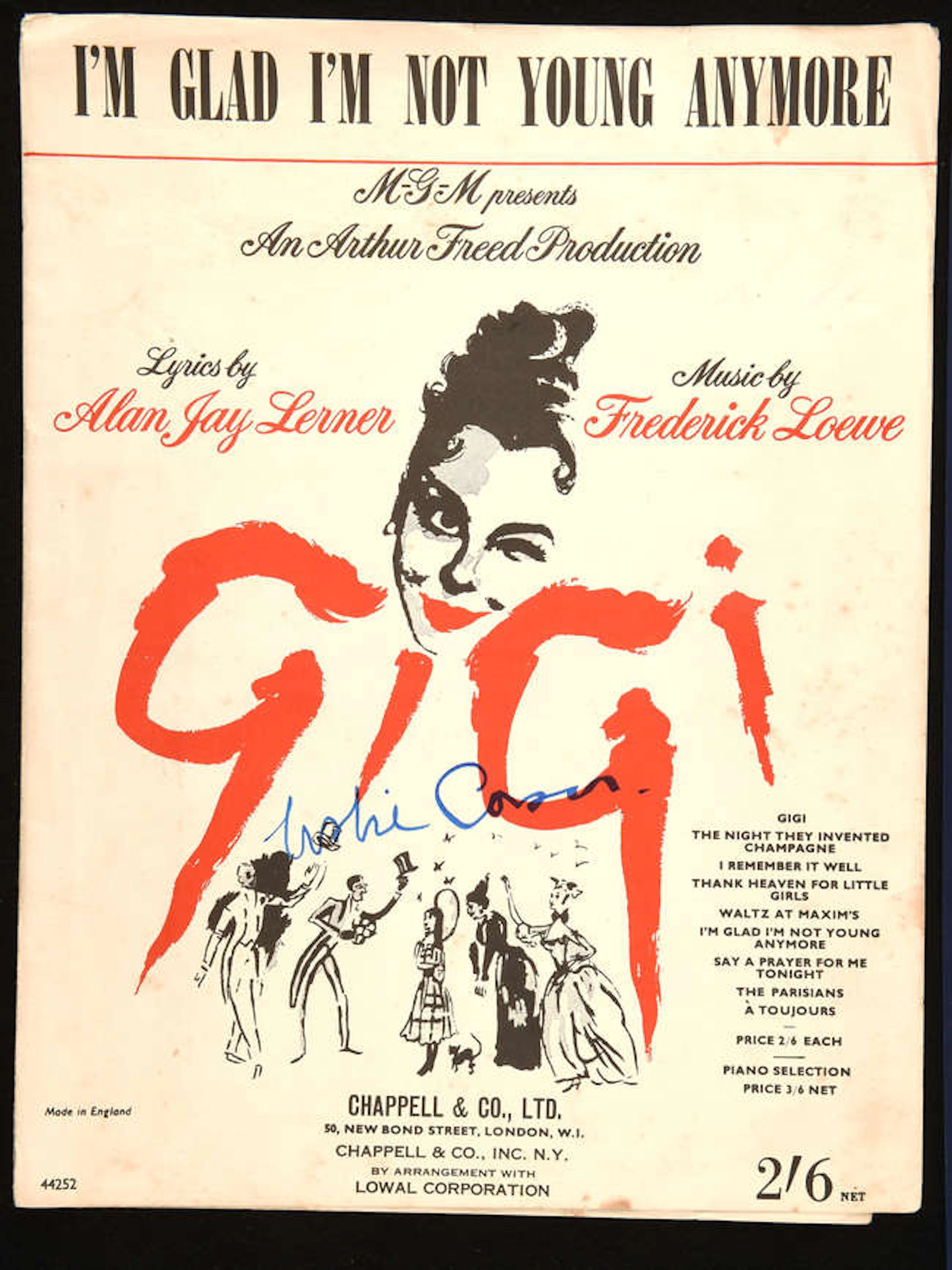 Gigi (1958) Leslie Caron and Louis Jourdan Autographs, to include