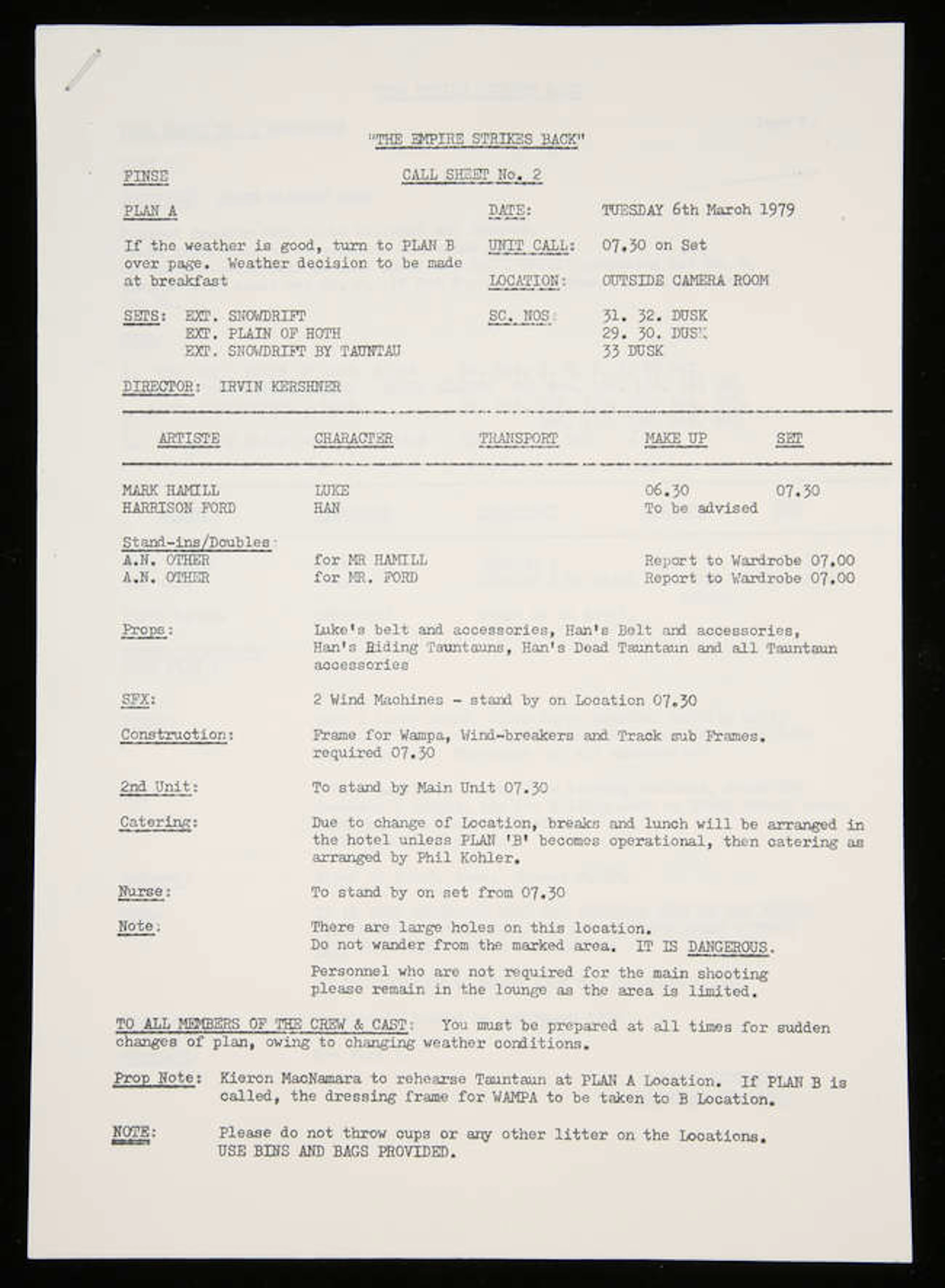 Star Wars: Episode V The Empire Strikes Back (1980). Original used