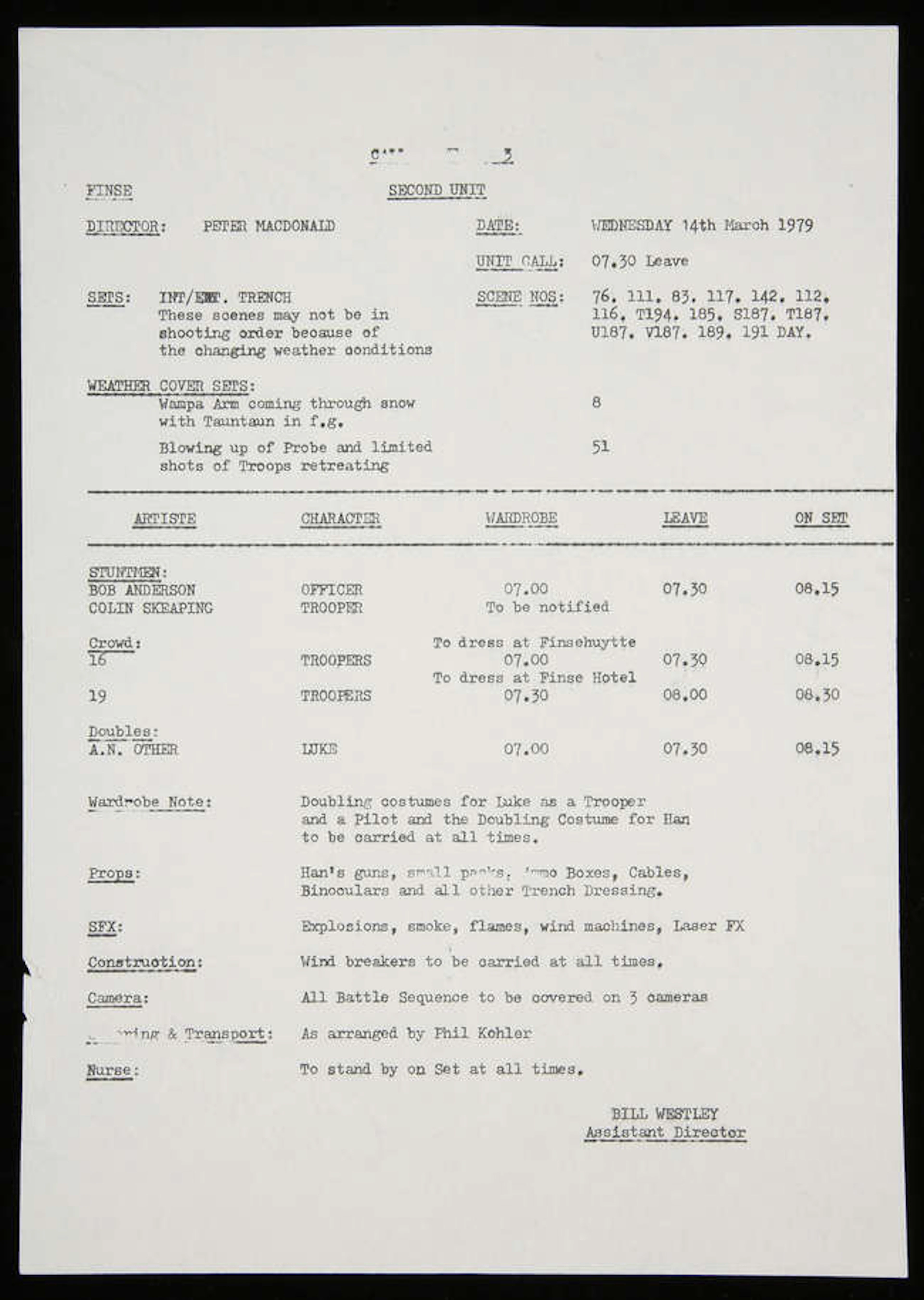 Star Wars: Episode V The Empire Strikes Back (1980). Original used