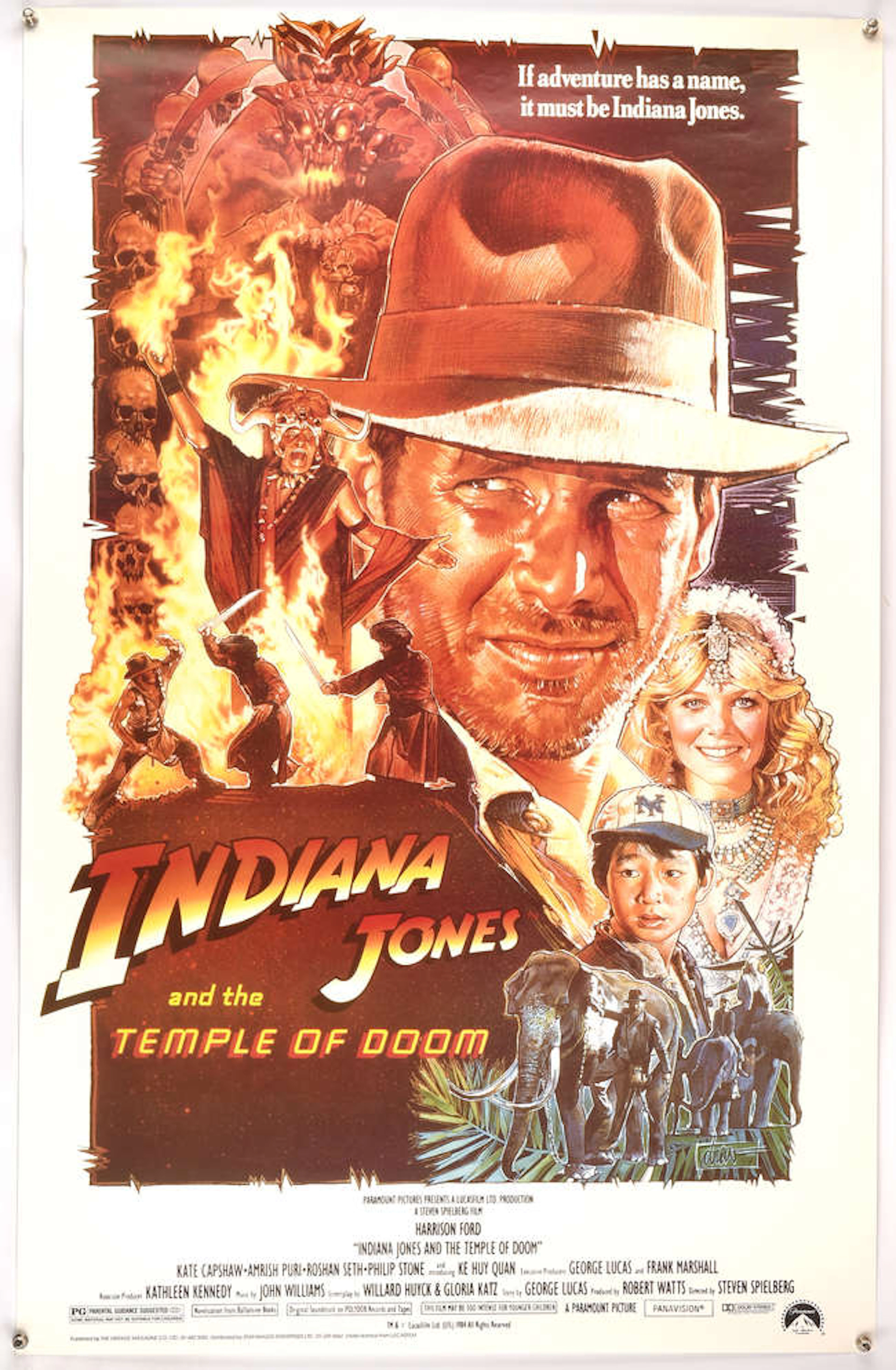 Indiana Jones and the Temple of Doom (1984), US One Sheet Movie Poster