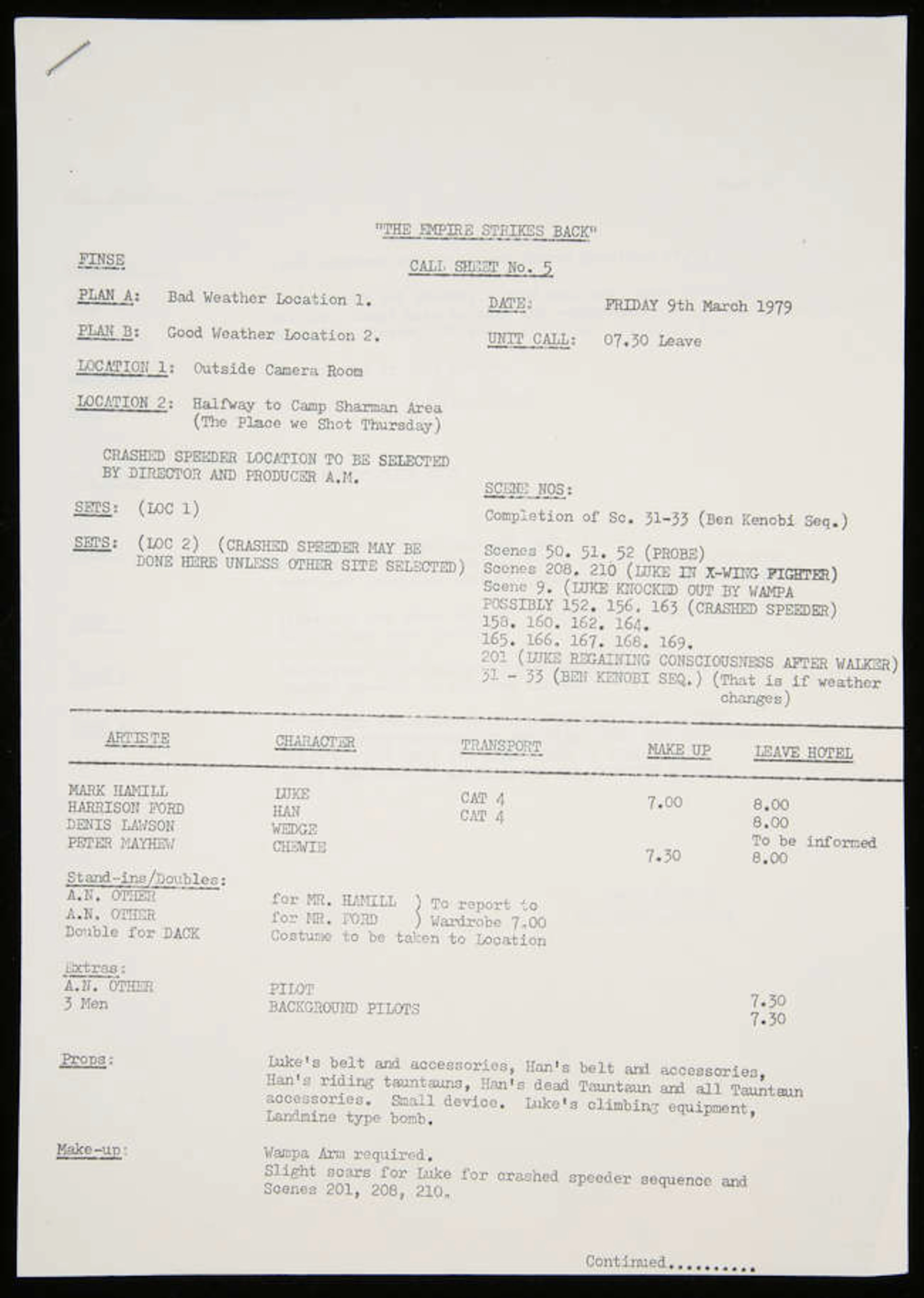 Star Wars: Episode V The Empire Strikes Back (1980). Original used