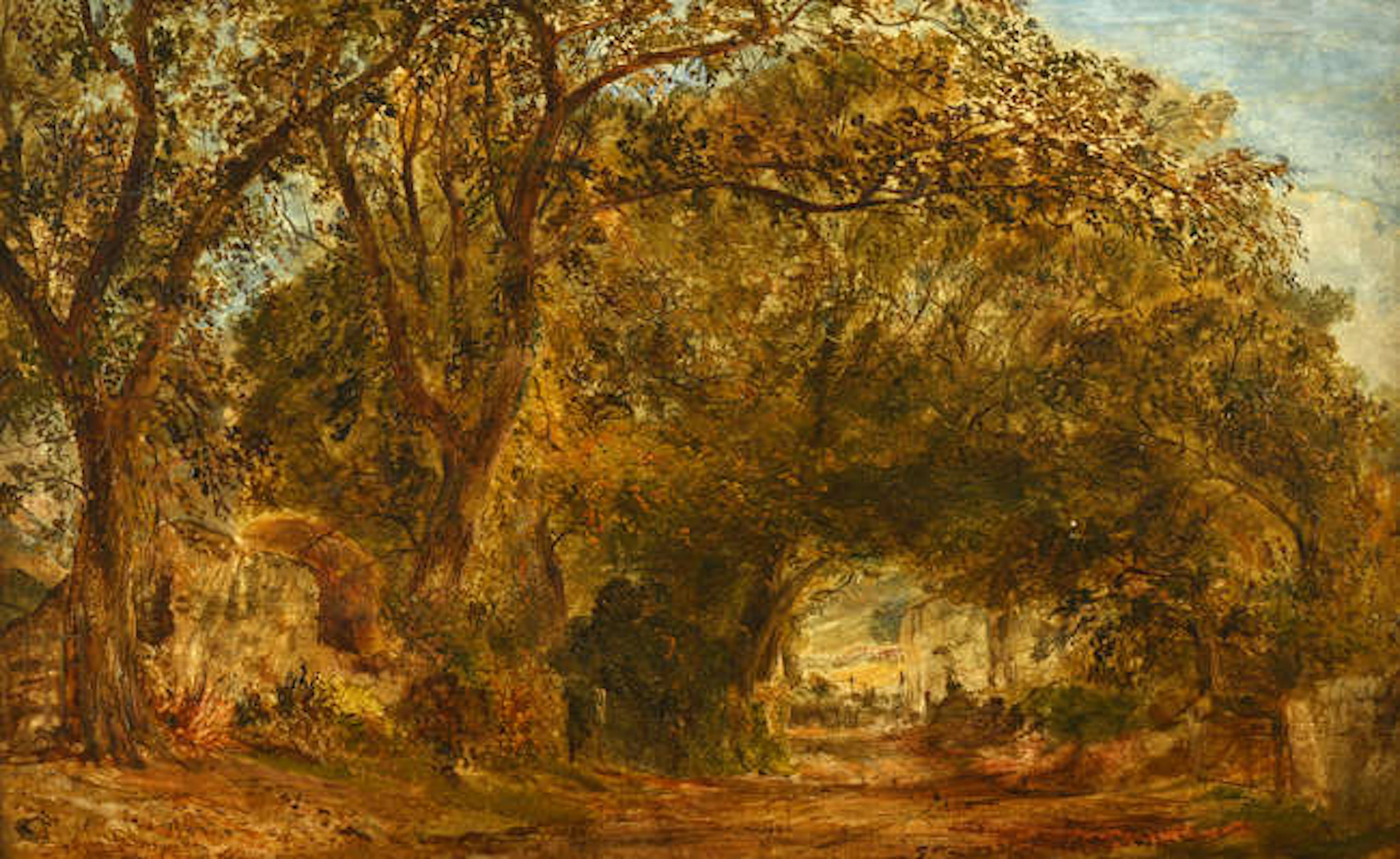 William Joseph Julius Caesar Bond (British 1833-1926), a tree-lined