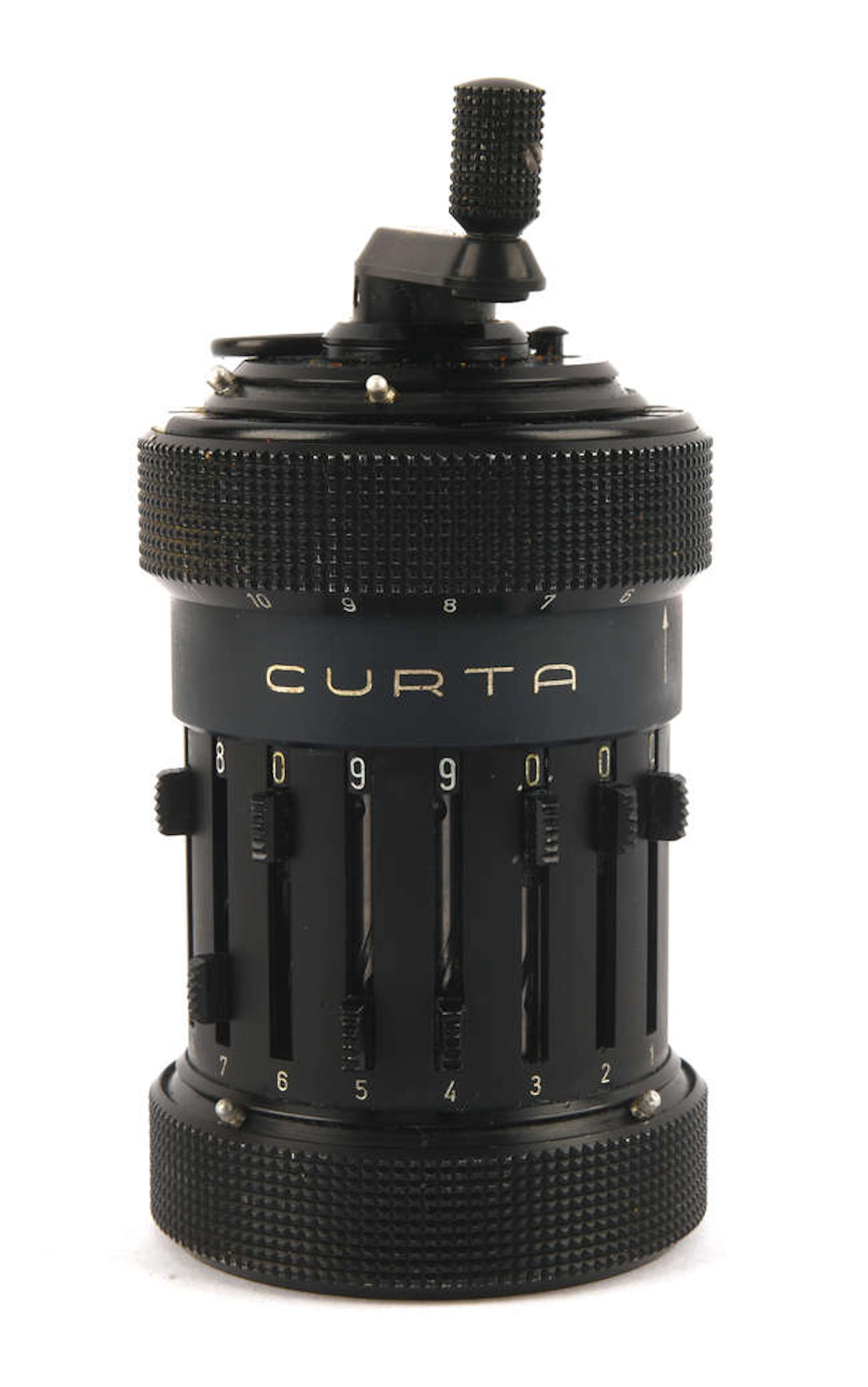 A Curta type one mechanical pocket calculator by Contina Ltd, no.