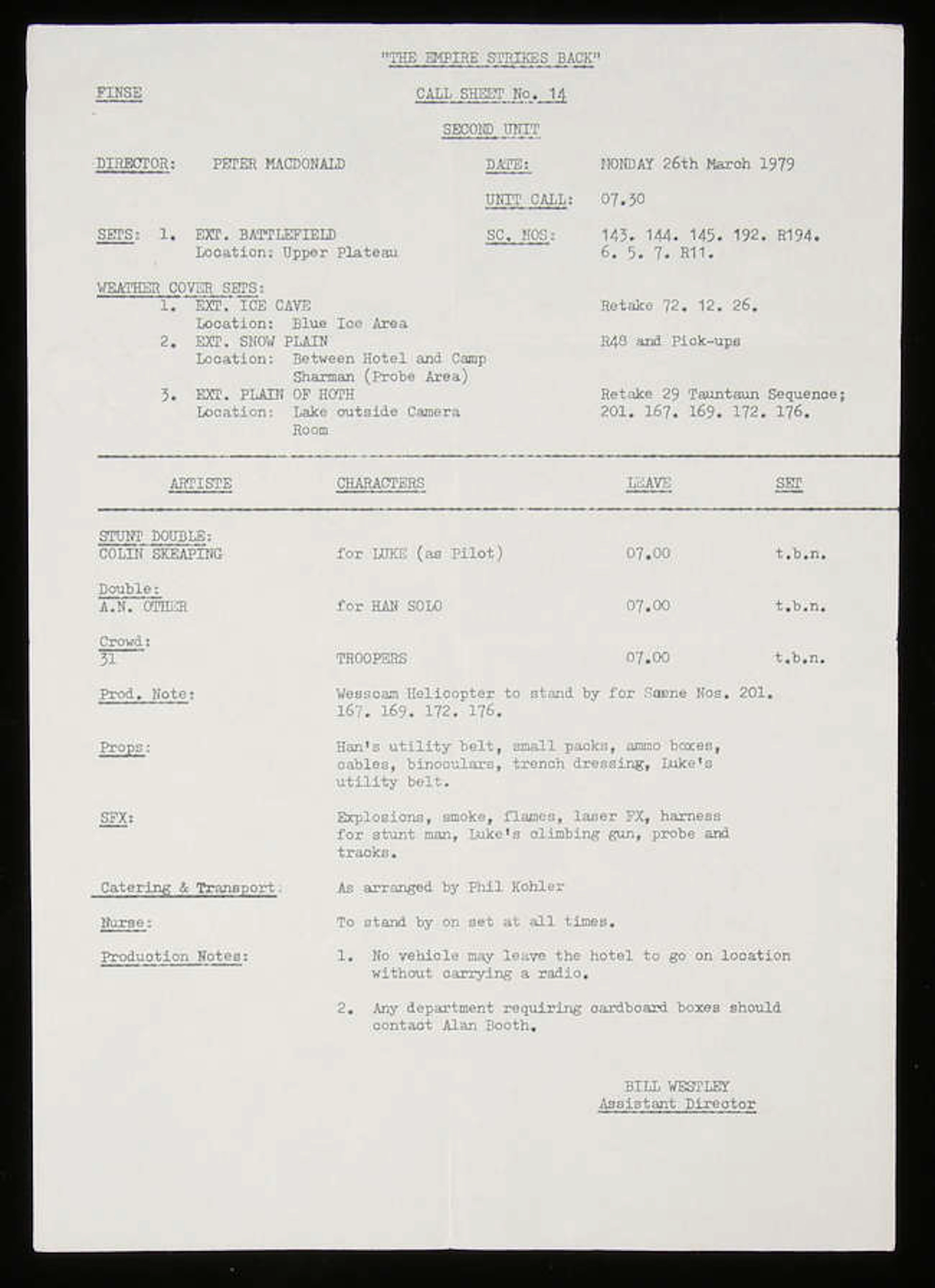 Star Wars: Episode V The Empire Strikes Back (1980). Original used