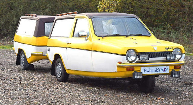 1976 Reliant Robin with matching trailer. Registration number NRO