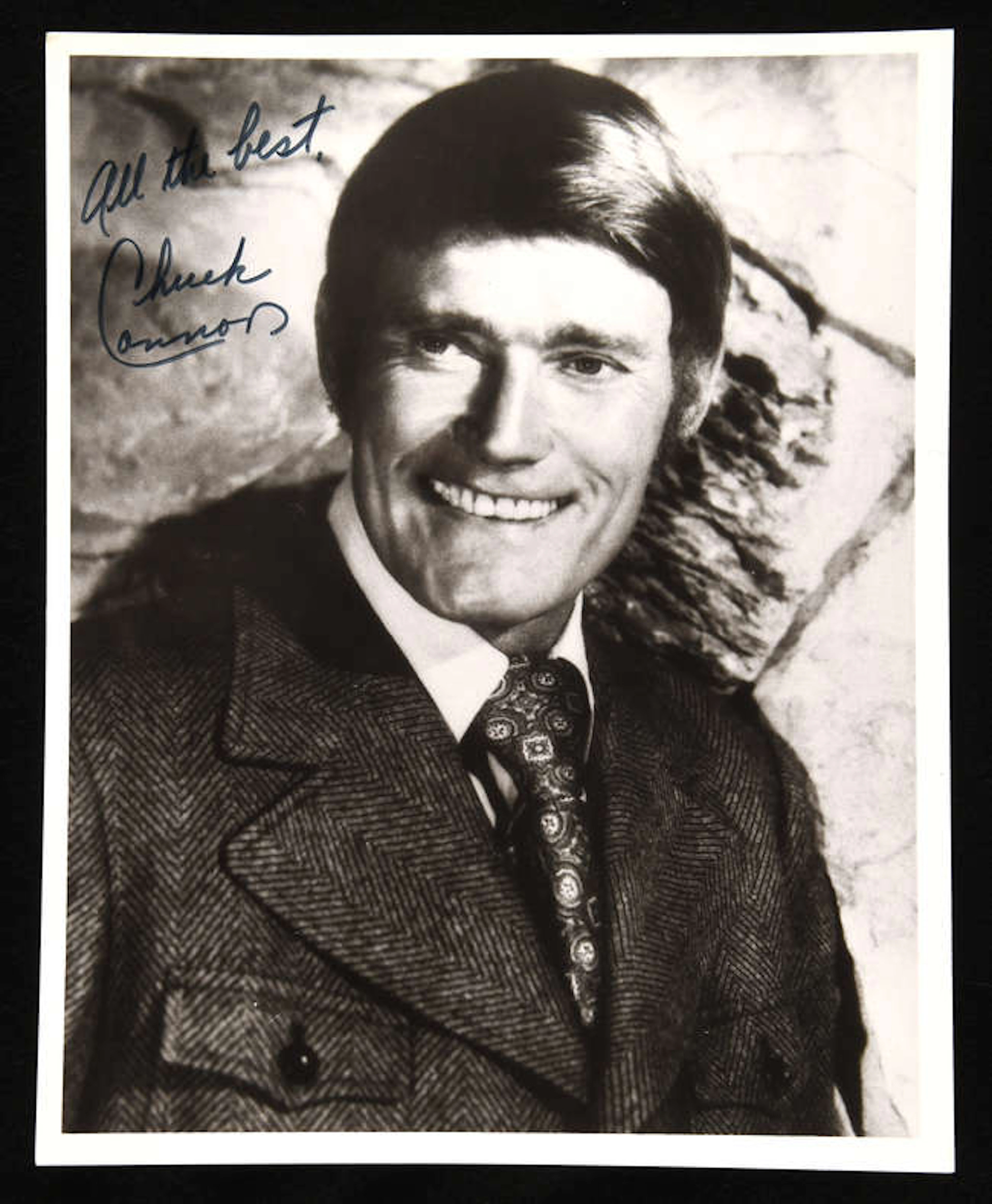 Chuck Connors (1921-1992) Autographed Photograph black and white publicity