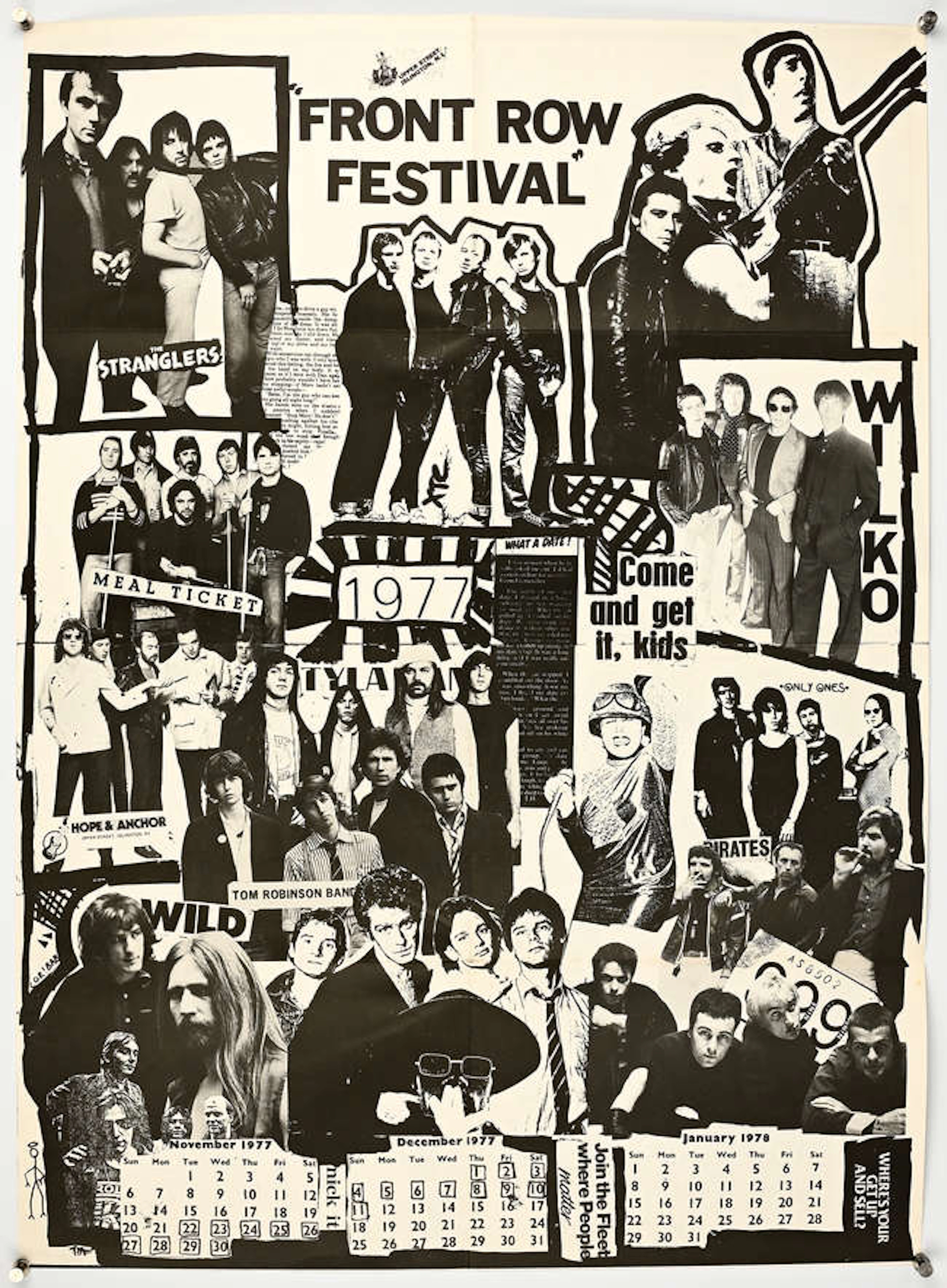 Double-Sided Punk fold-out poster for the Front Row Festival, at the