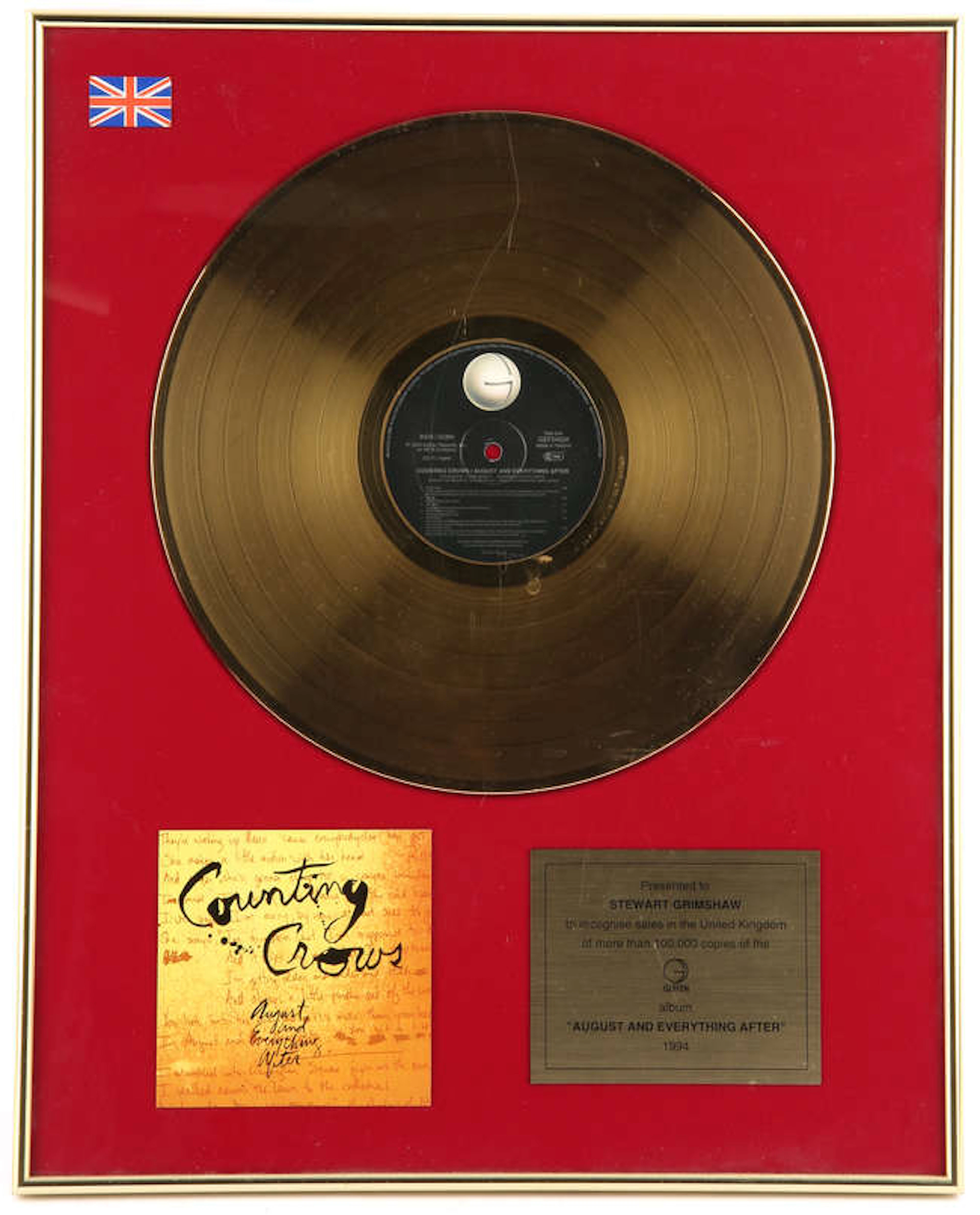 Counting Crows, 1994 [David] Geffen Company (DGC) Records Gold Award