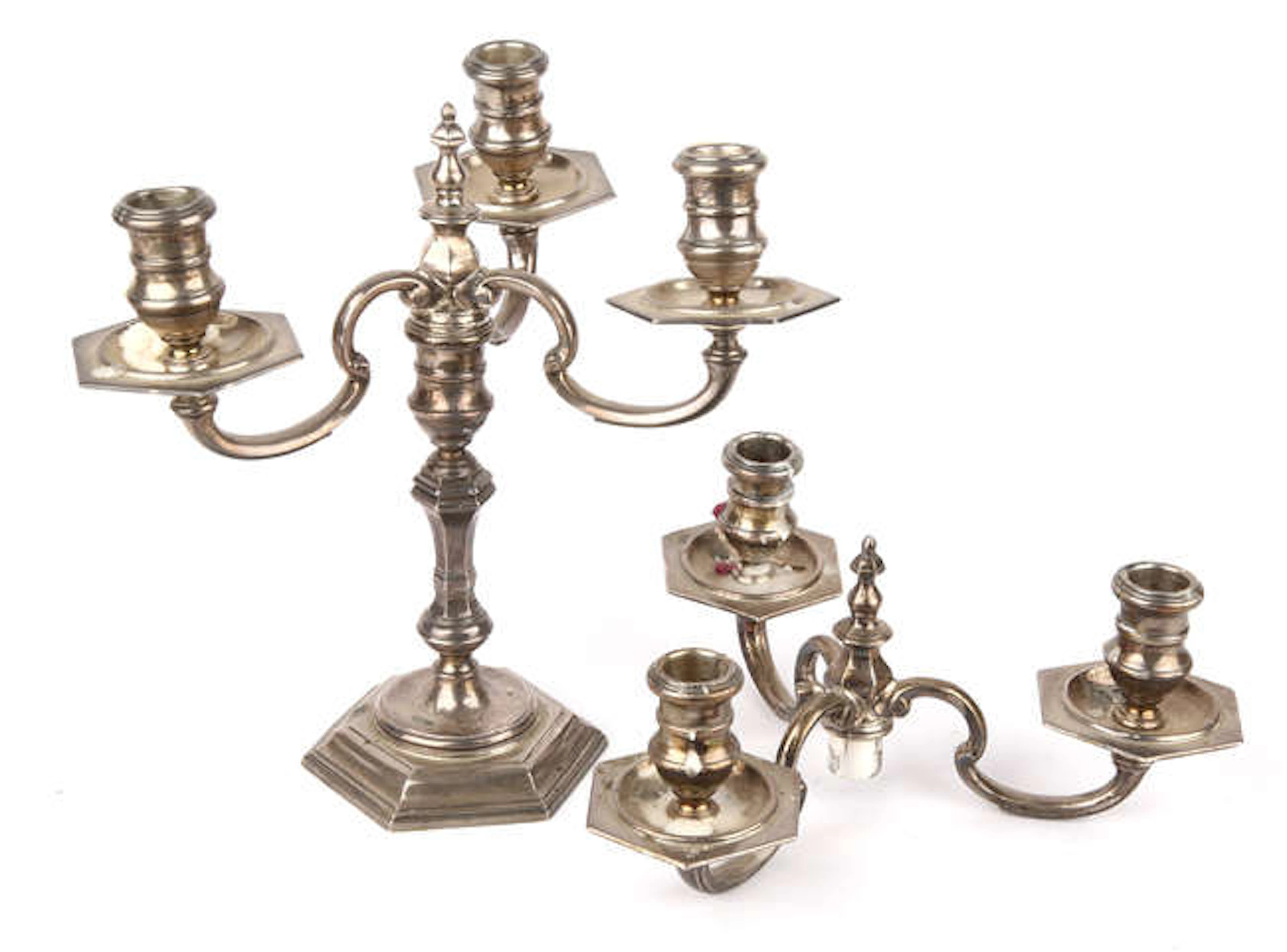 Queen Anne style three light candelabra, by Garrard & Co. Ltd. London