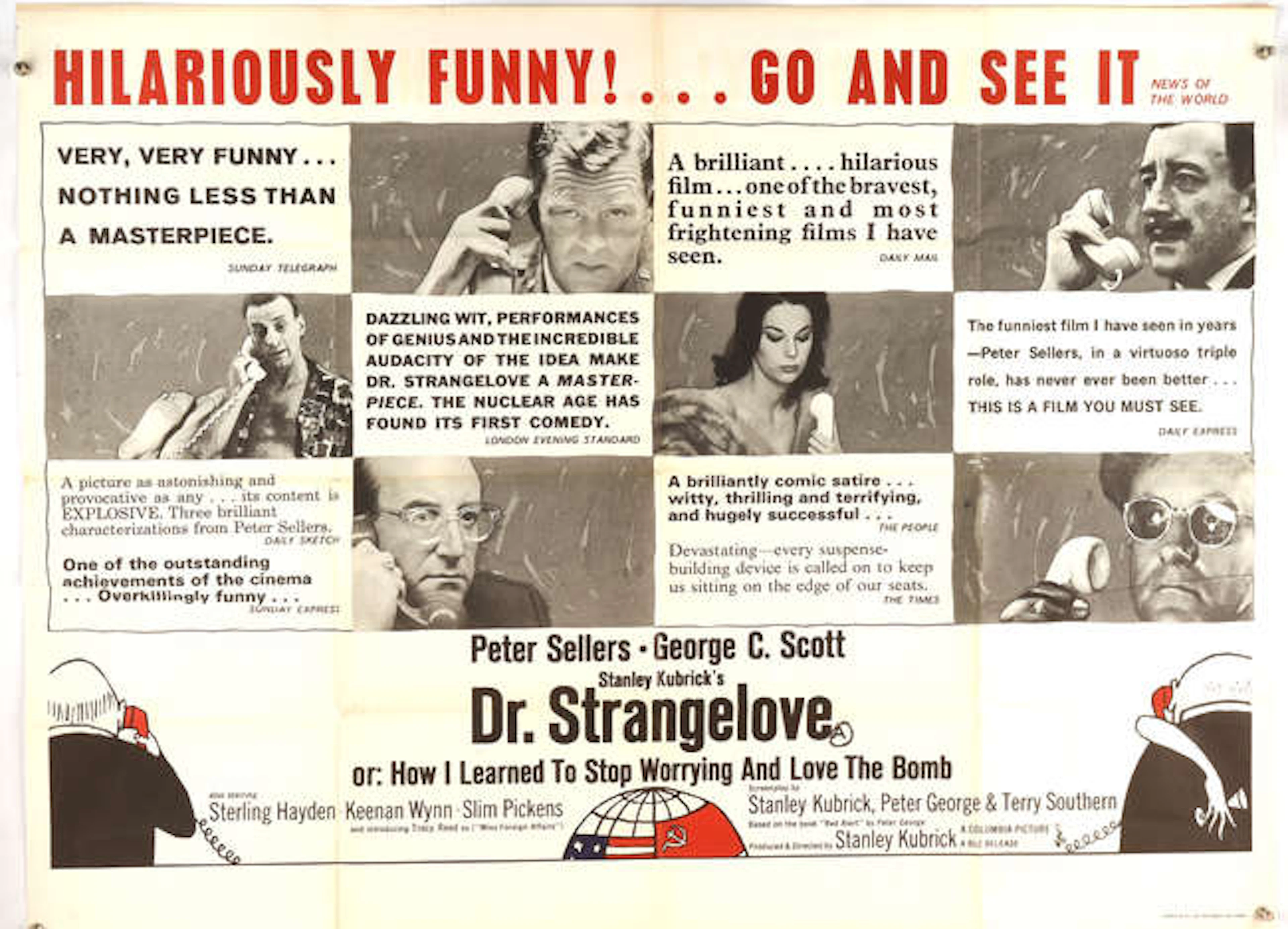 Dr Strangelove (1964), British Quad Film Poster for the Stanley Kubrick