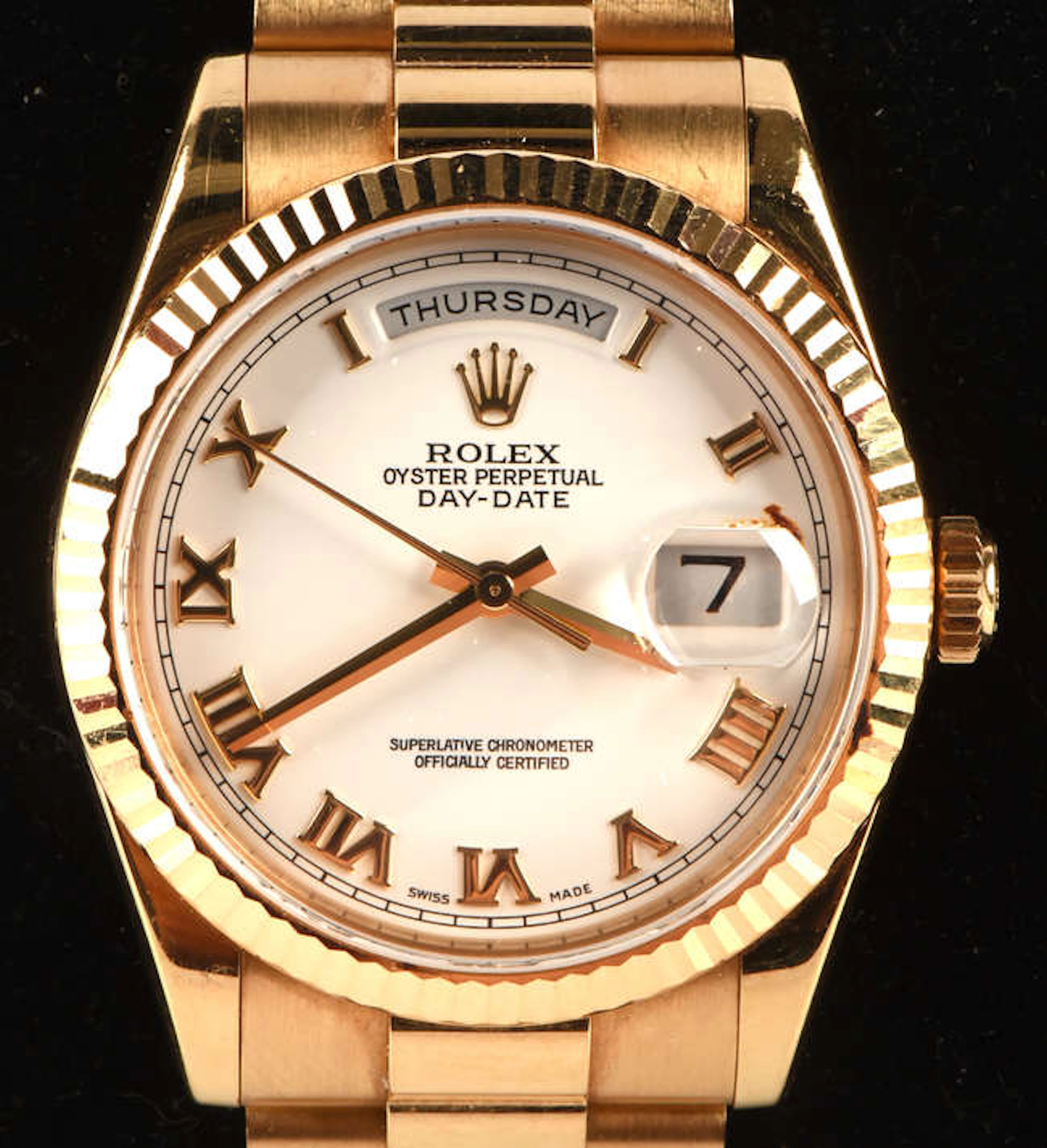 Rolex A gentlemans 118 gold reference Oyster Perpetual Day Date wristwatch