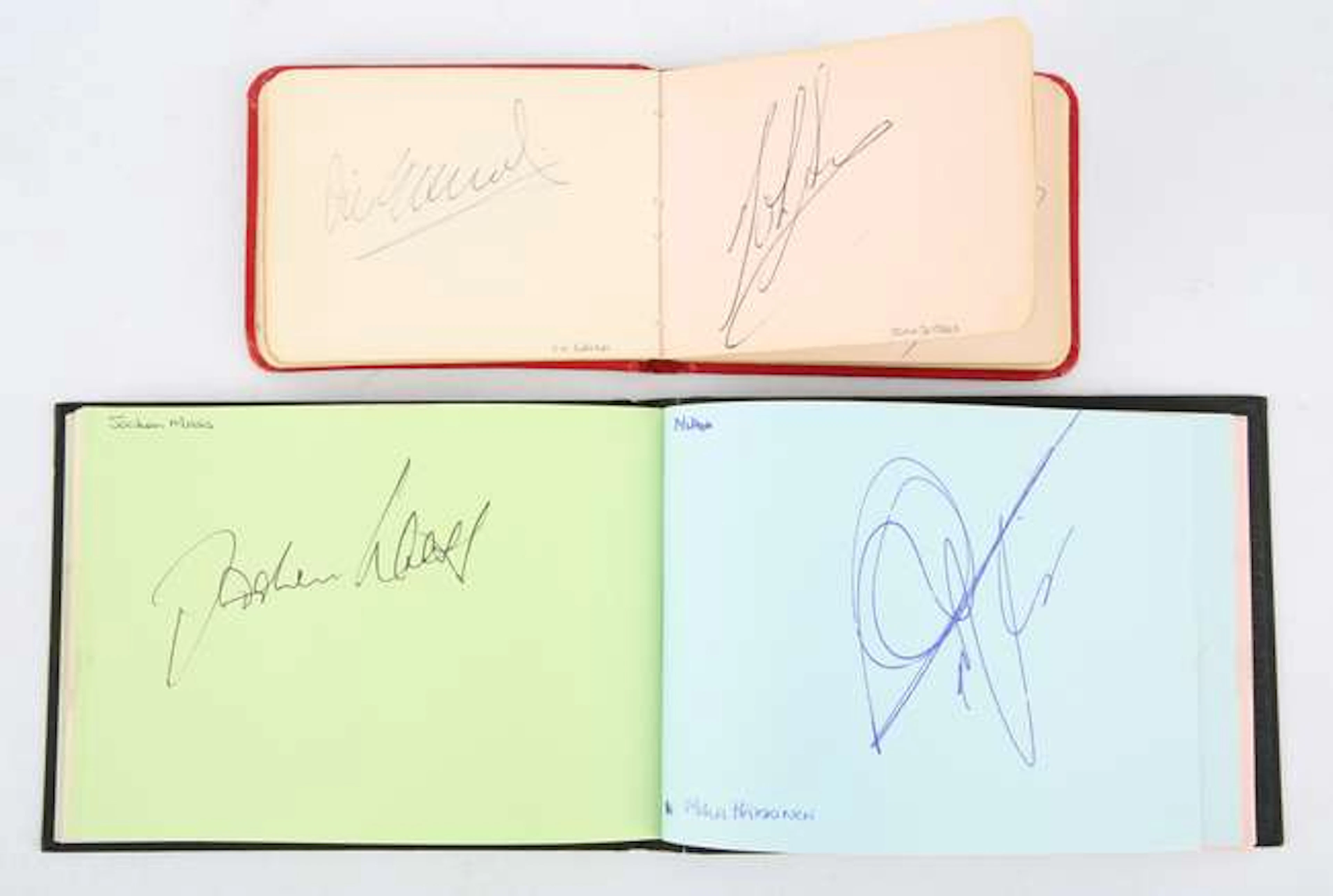 2 Motorsport Autograph Books from the 60's and Onwards, 130+ Signatures.