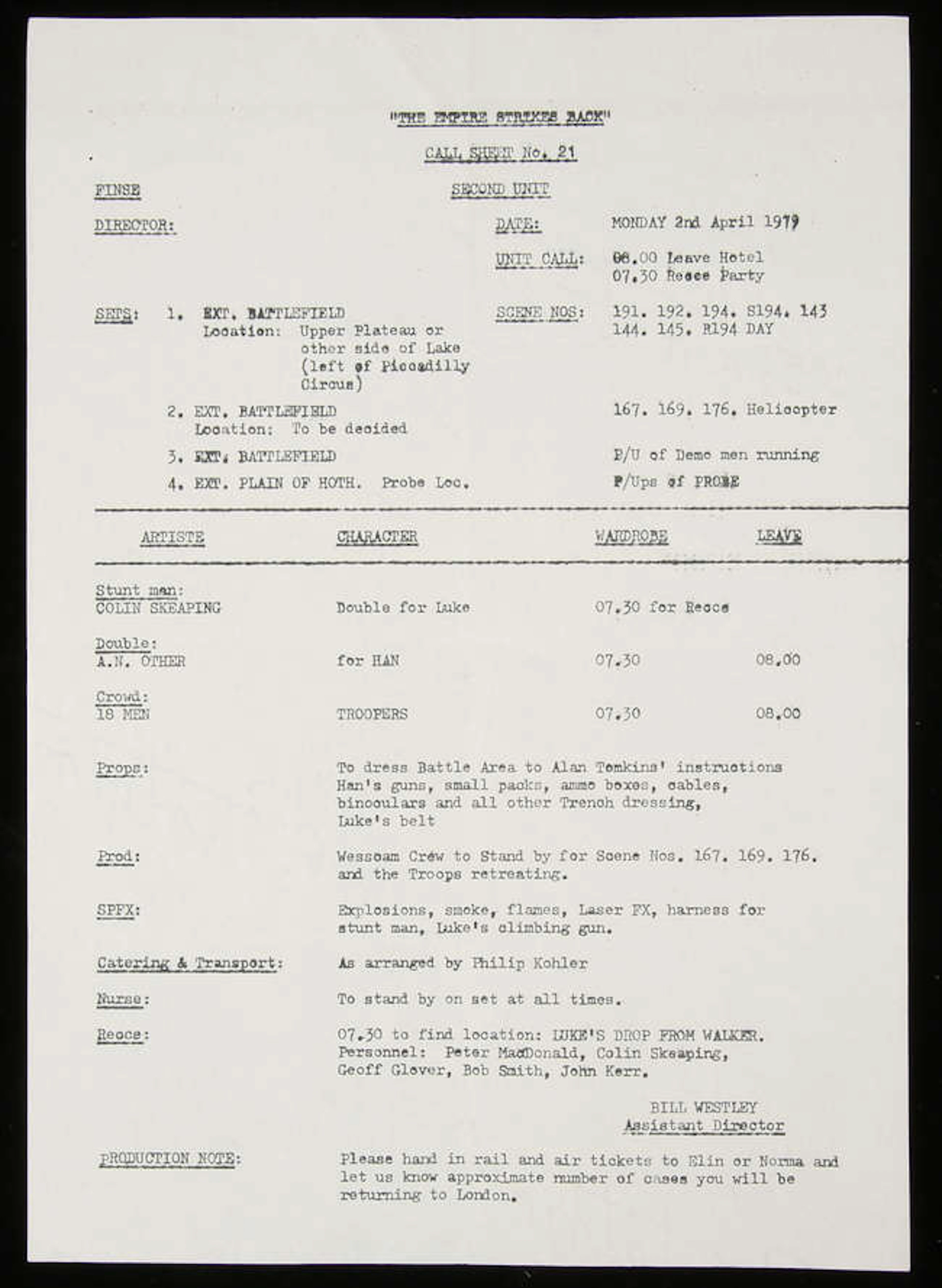 Star Wars: Episode V The Empire Strikes Back (1980). Original used
