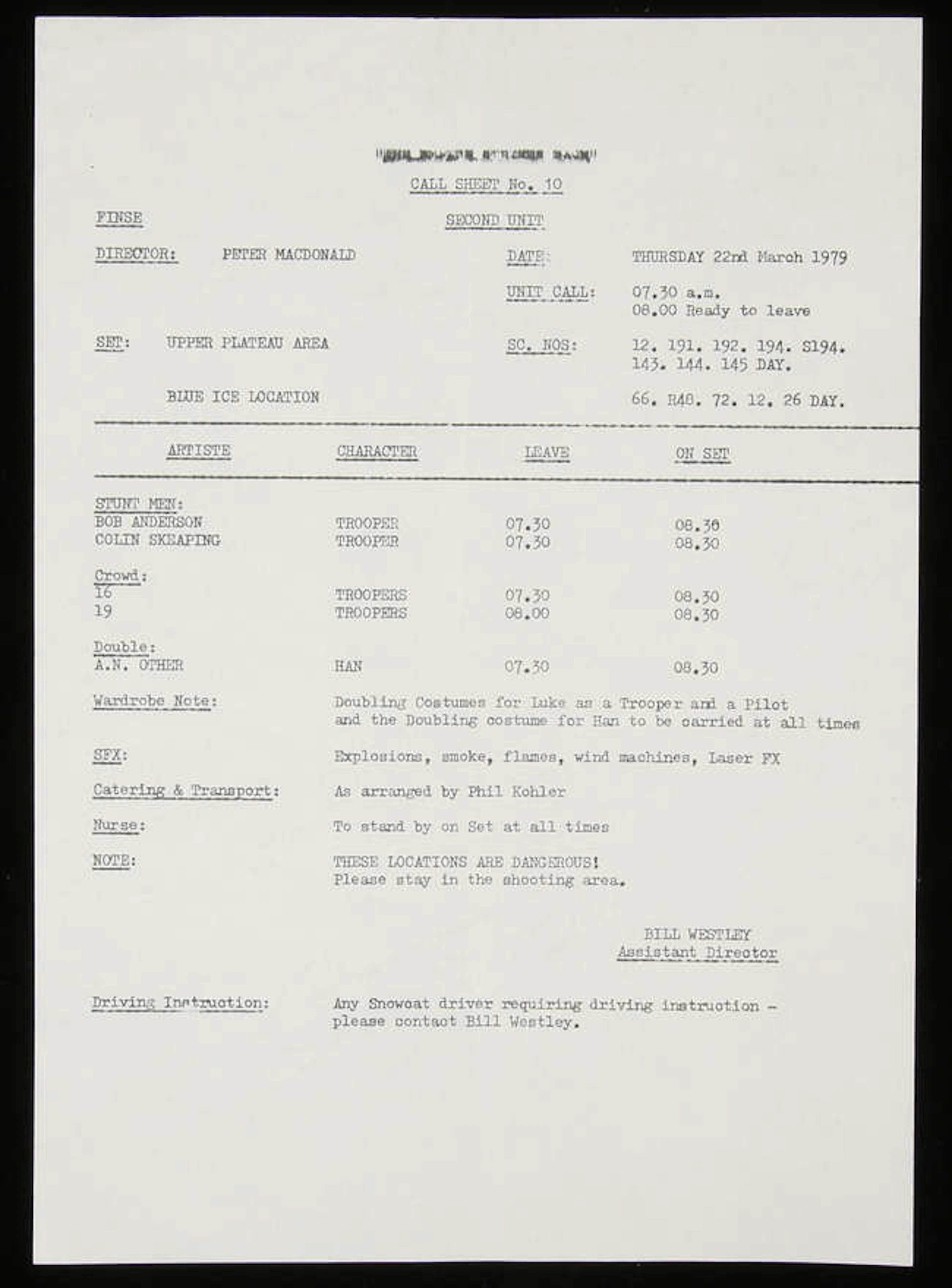 Star Wars: Episode V The Empire Strikes Back (1980). Original used