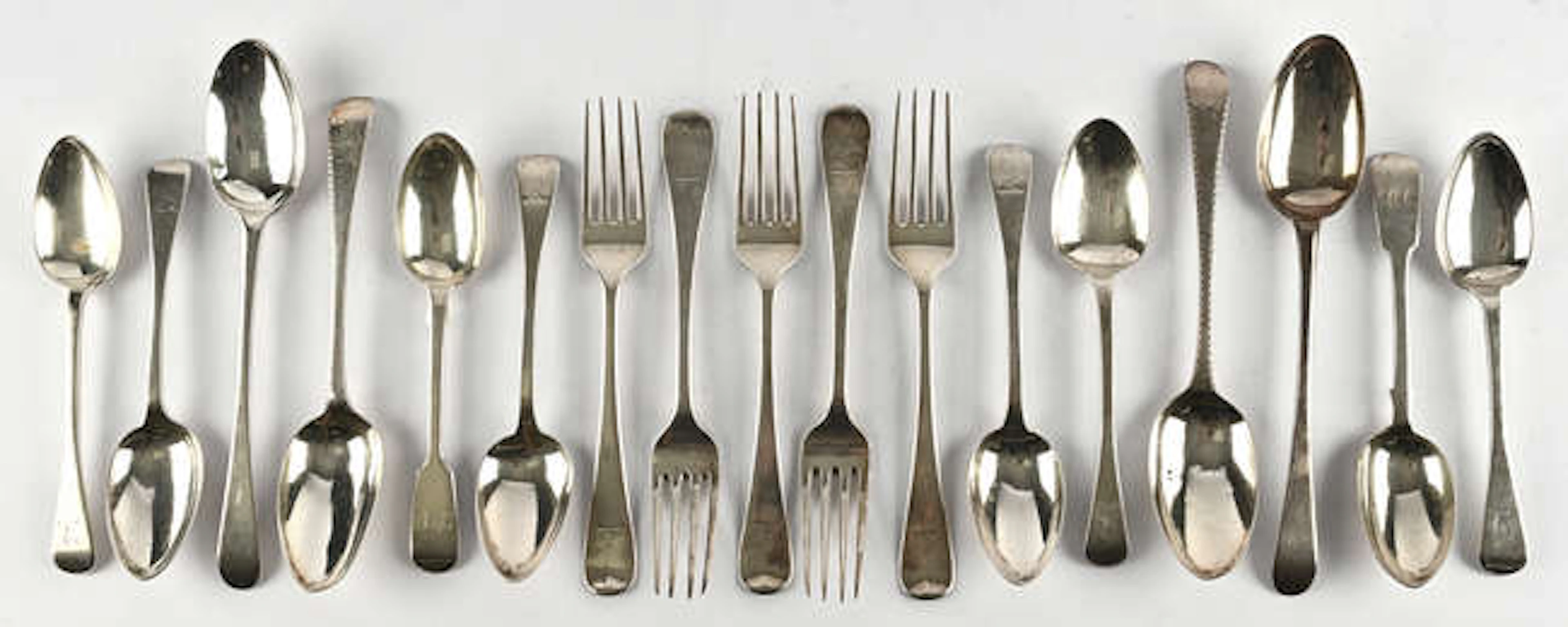 Five Scottish silver table forks by Robert Gray & Son, Edinburgh 1815