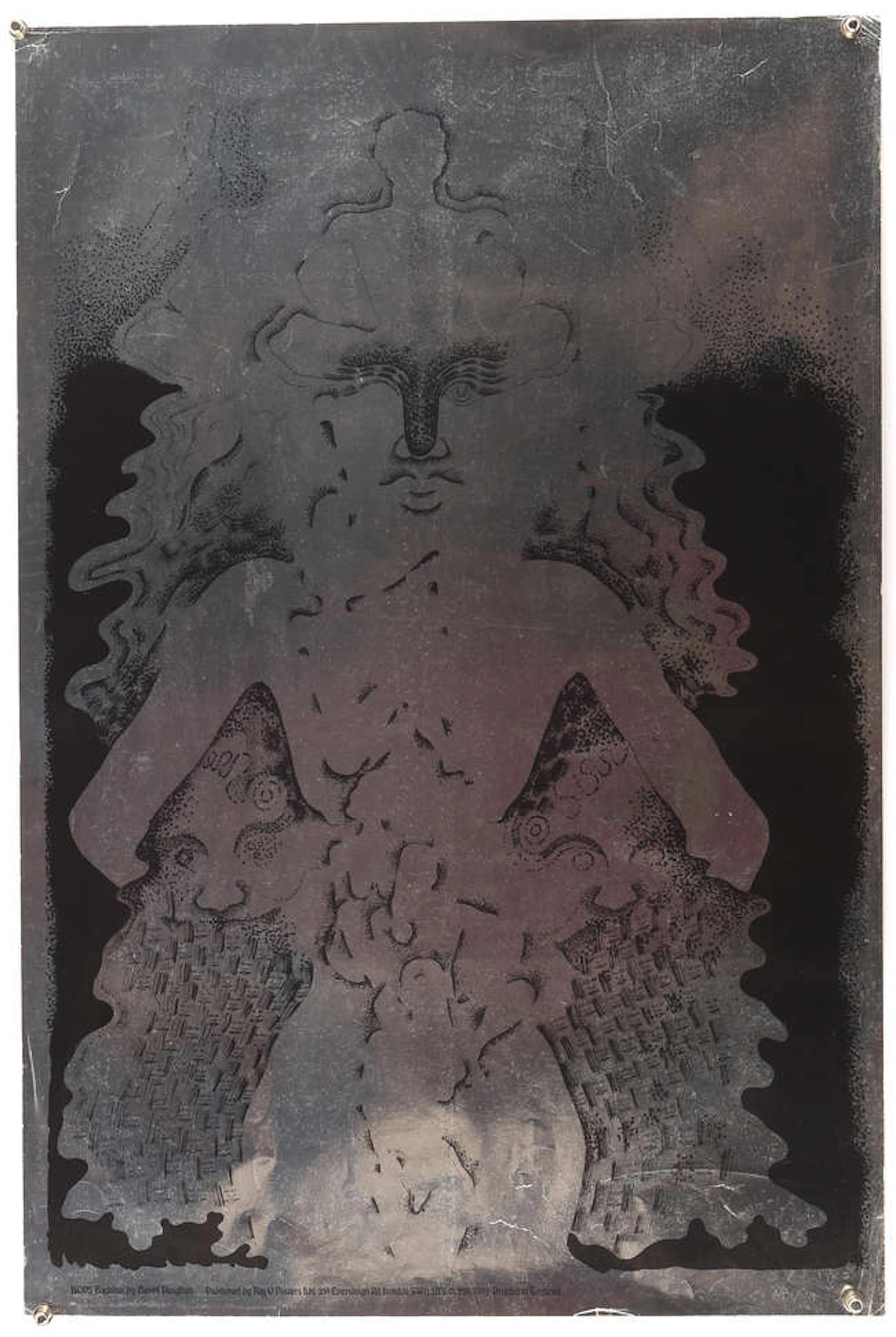 Buddha by David Vaughan, silver foil, Big O Posters, BOP5, flat, approx.