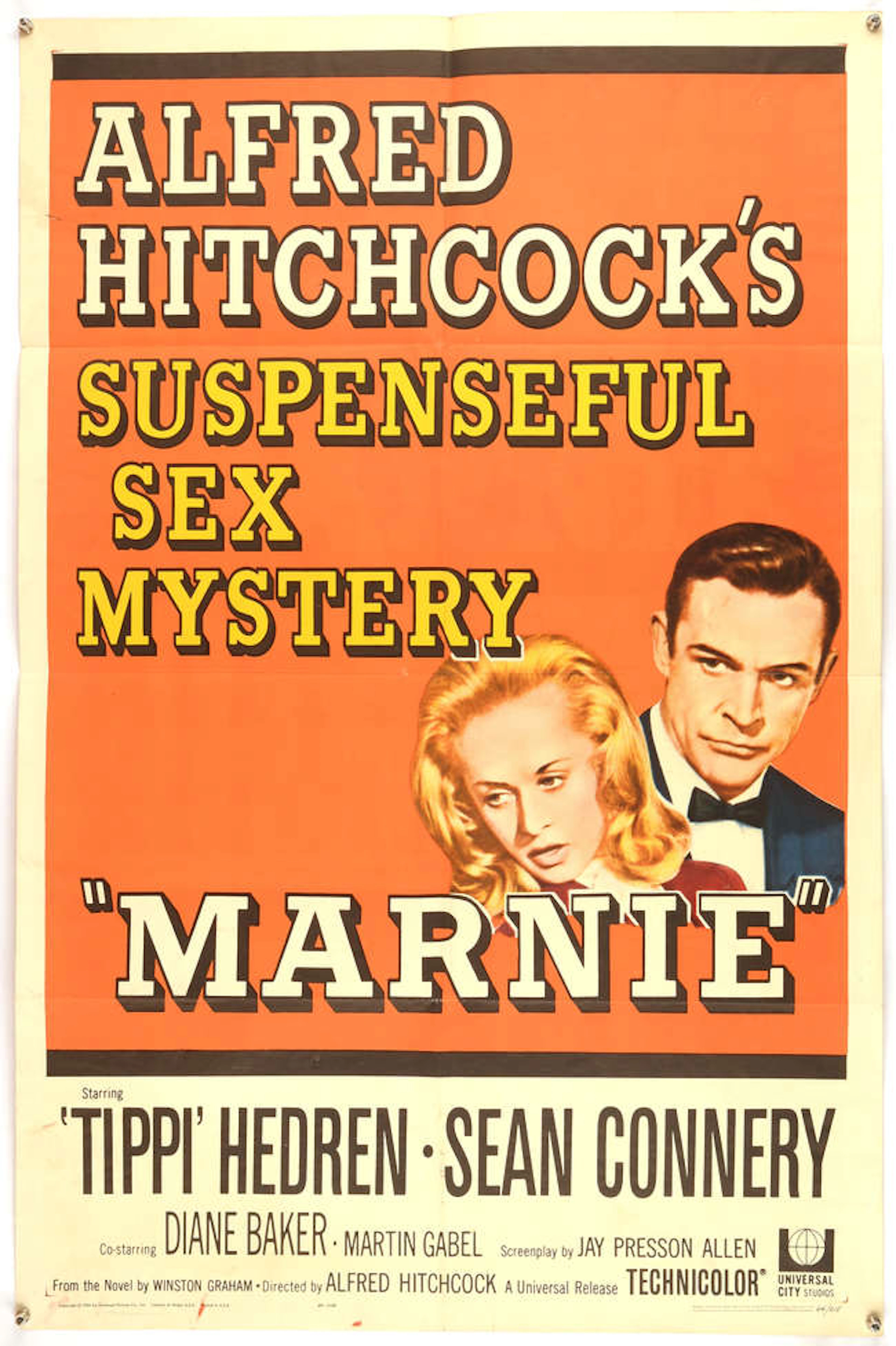 Marnie (1964), US One Sheet Movie Poster for the Alfred Hitchcock