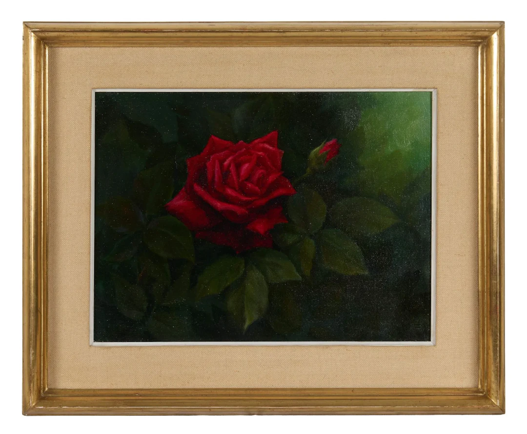 ZVETKOFF Alexis (1892–1970) Blooming Rose Oil on canvas Signed lower