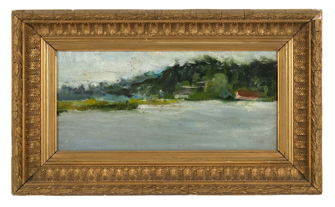 RUSSIAN SCHOOL, 19th century Landscape Oil on cardboard 17 x 34 cm