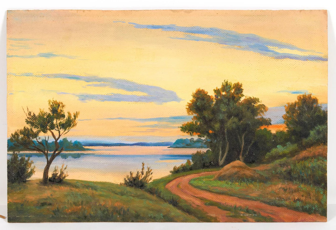 SCHERBAKOV Boris (1916–1995), attributed to Landscape at Sunset Oil