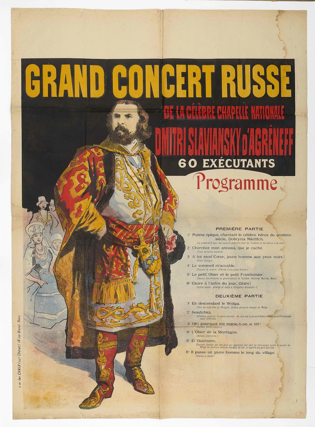 POSTER. GRAND RUSSIAN CONCERT by the famous Dimitri Slaviansky National