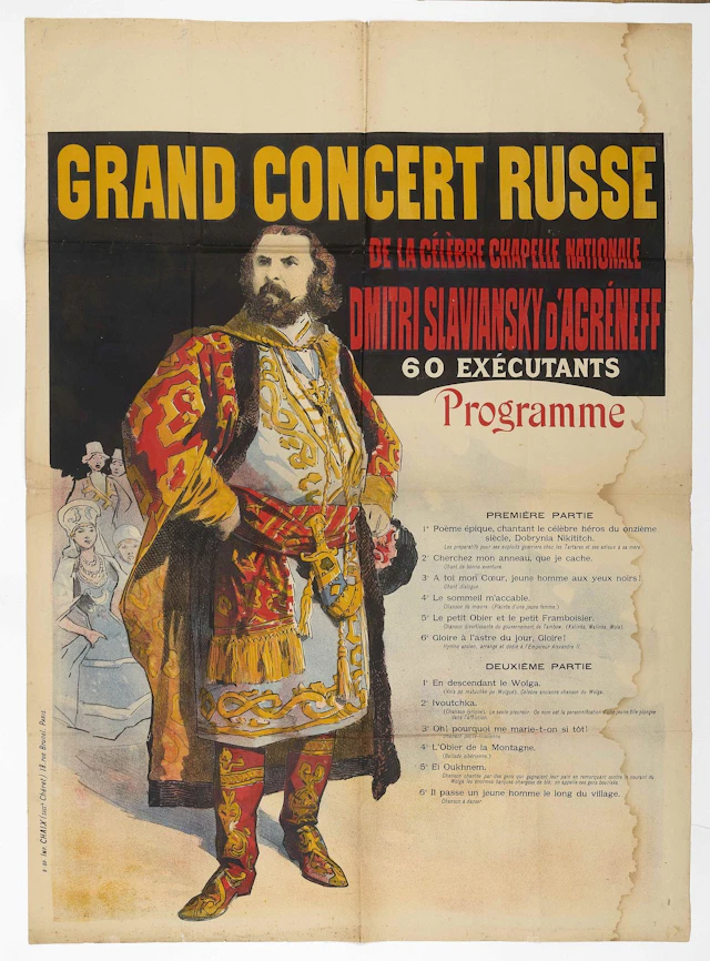 POSTER. GRAND RUSSIAN CONCERT by the famous Dimitri Slaviansky National